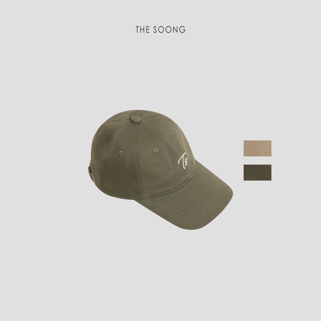 THESOONG/ 'Relaxed Daily' Cotton Comfortable TS Color-contrast Embroidered Casual Baseball Cap 9356