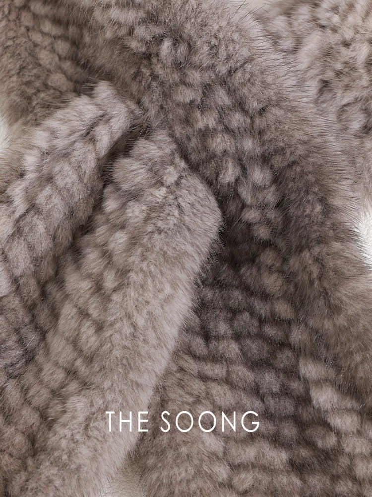 THESOONG / Mist Velvet 100% Mink Cloud-Like Soft Fashion Warm Scarf 9137