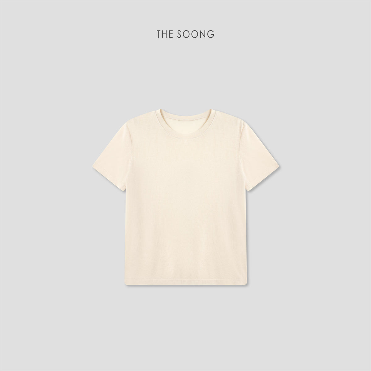 THESOONG/"Ice-feel T" lyocell blended wrinkle-resistant silky skin-friendly crew neck short-sleeve T-shirt 9064