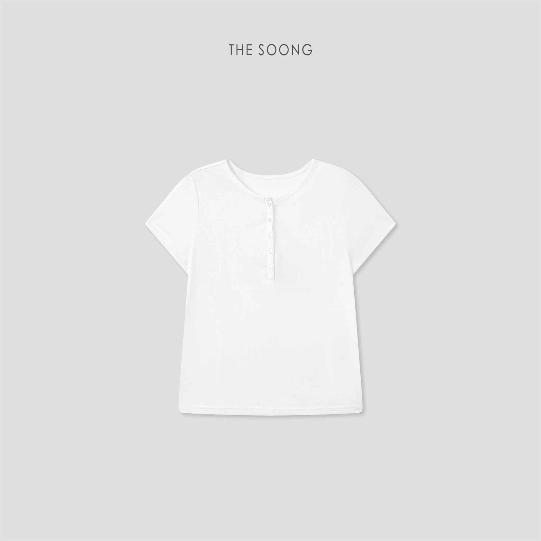 THESOONG | New Minimalist Basic Cloud Soft Skin-Friendly Crew Neck Polo Short Sleeve T-Shirt Top for Women 9056