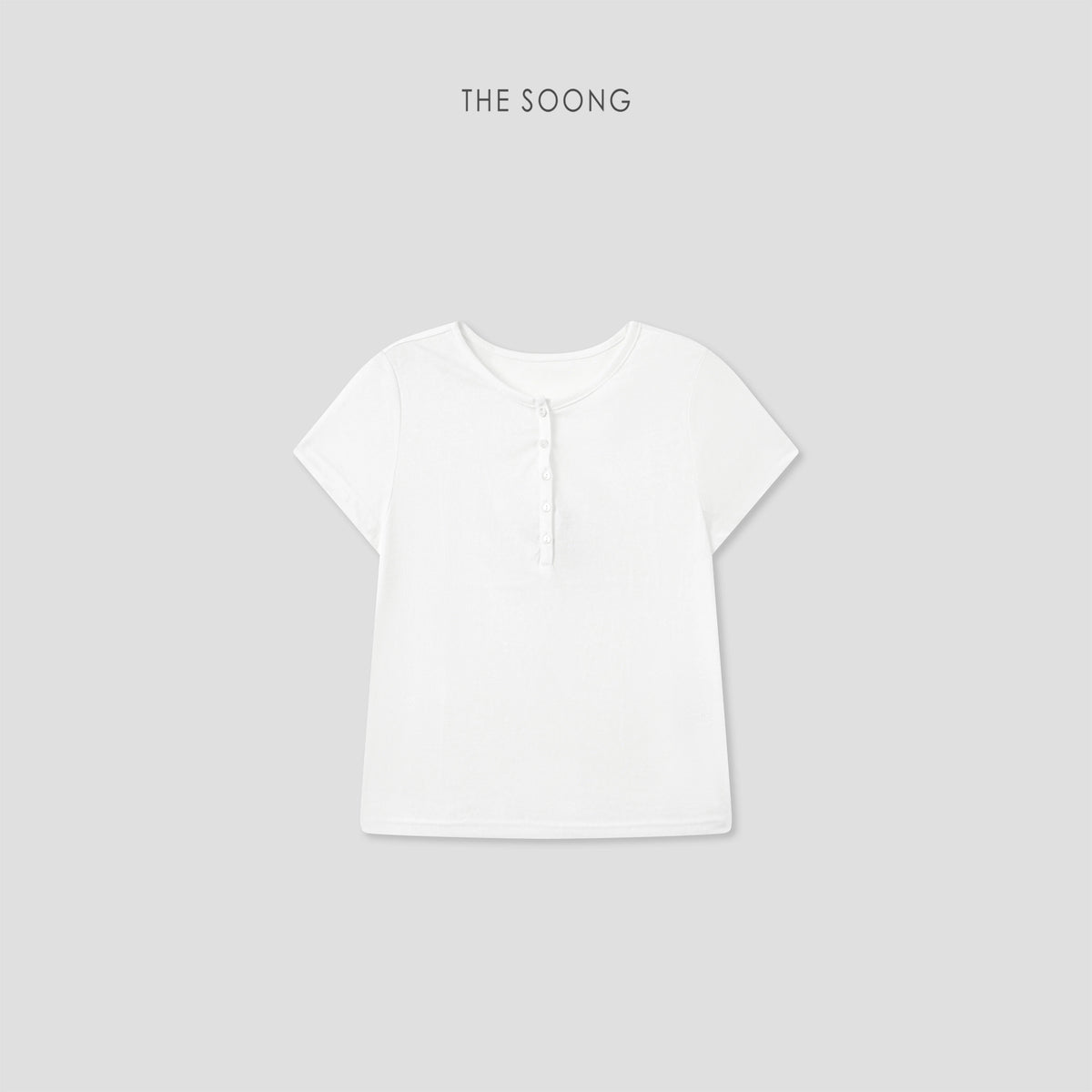 THESOONG | New Minimalist Basic Cloud Soft Skin-Friendly Crew Neck Polo Short Sleeve T-Shirt Top for Women 9056