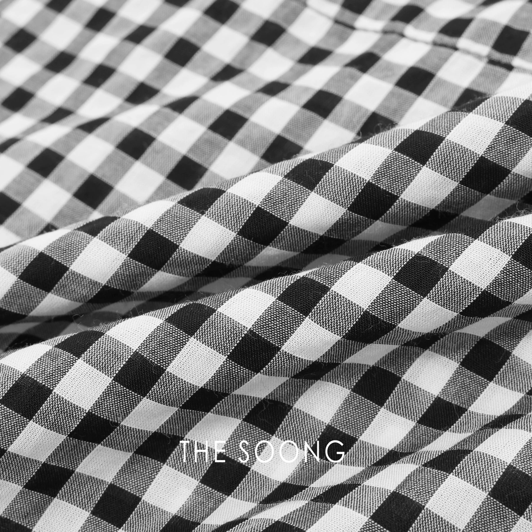 THESOONG / Black and white checkered shirt, classic pure Lyocell tie-waist color-block camisole vest HLBX8316