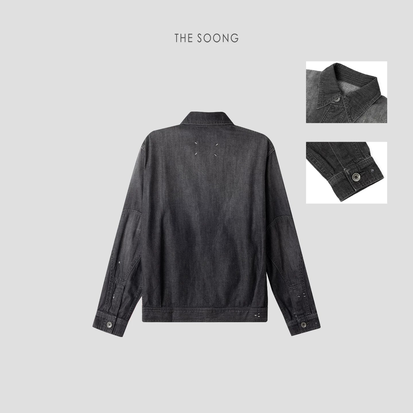 THESOONG/100% pure cotton vintage handcrafted distressed washed denim shirt jacket for women 7681