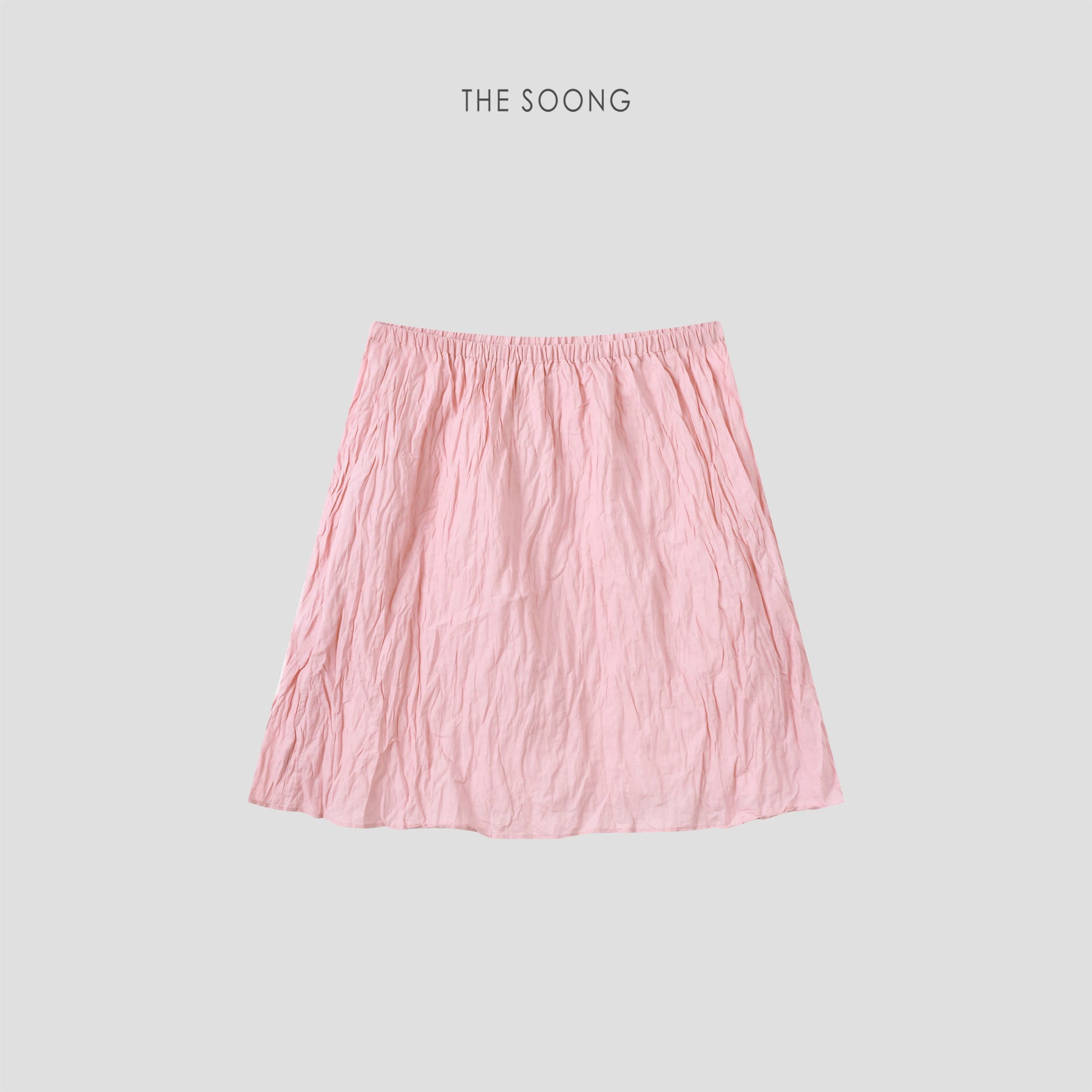 THESOONG/relaxed and dynamic, summer new pleated texture mid-rise A-line skirt 8824