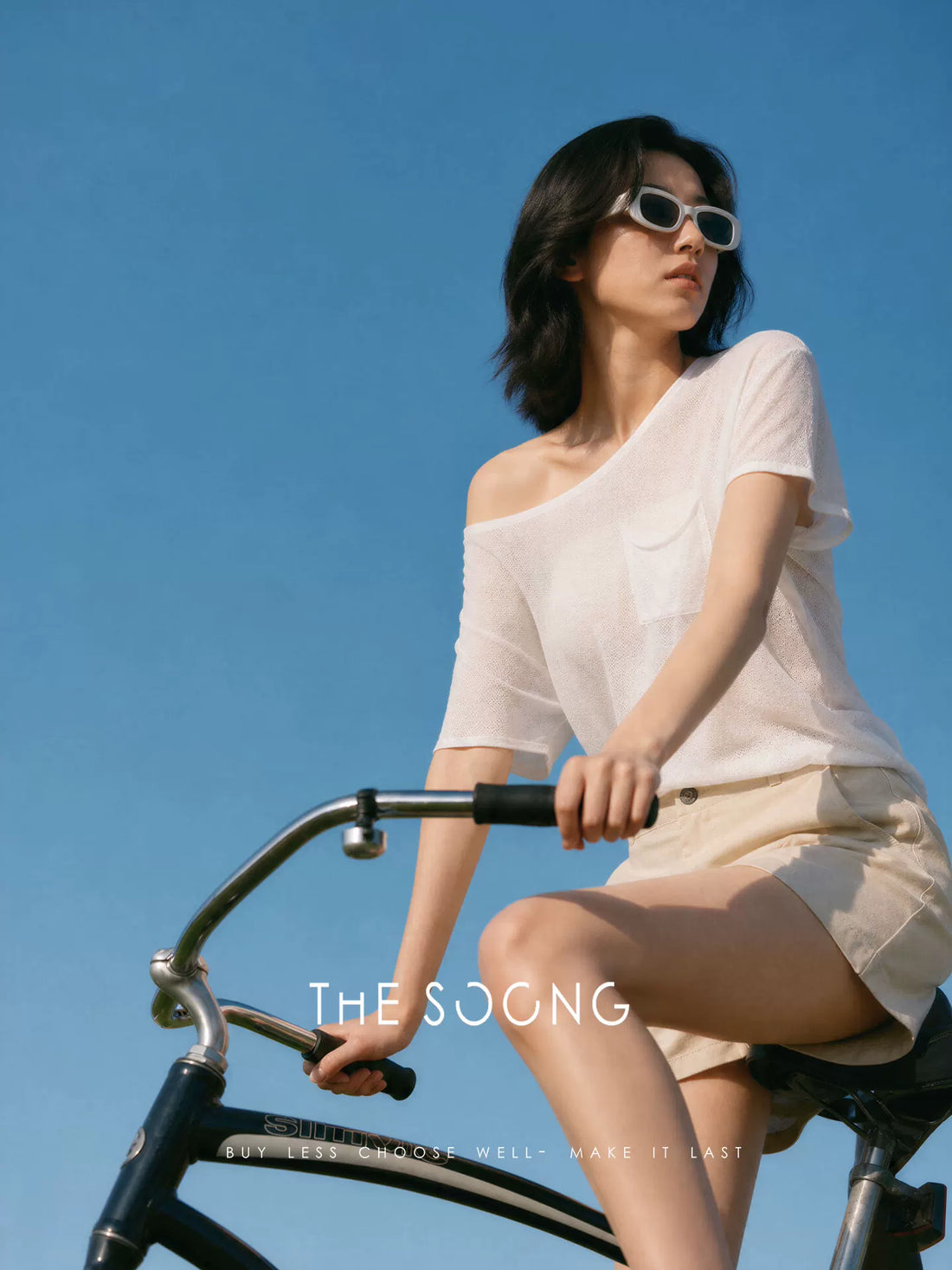 THESOONG/Lyocell Linen Blend Natural Rolled Edge Knit T-Shirt Women Summer Thin Short Sleeve HWTX9317