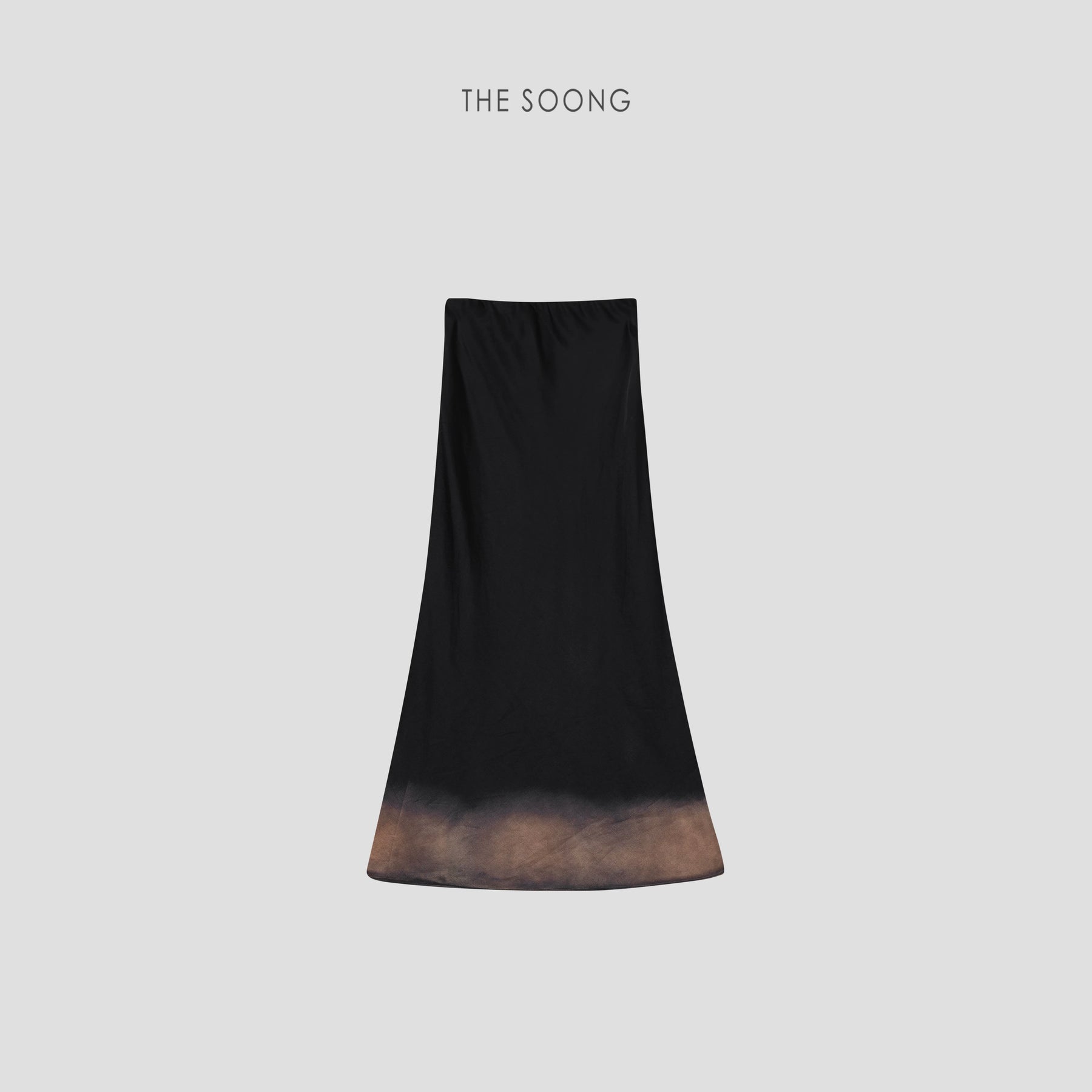 THESOONG/Gradient Aesthetic Cotton-Linen Blend Comfortable Breathable Elastic Waist Versatile Elegant Skirt