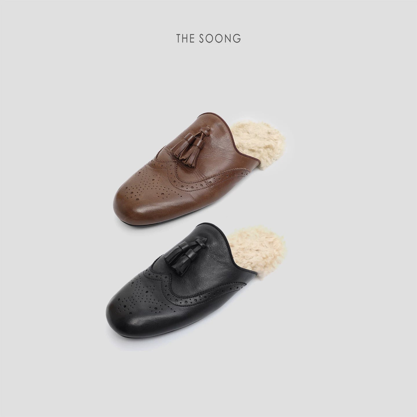 THESOONG/Furry slip-on versatile flat half-slippers 7922