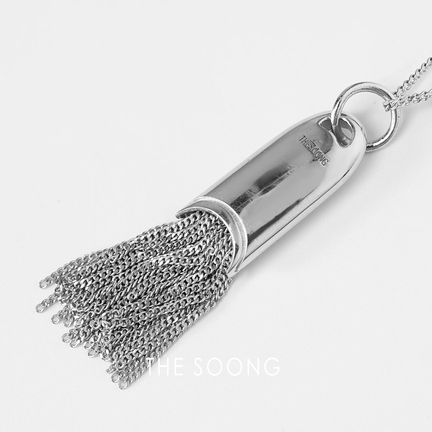 THESOONG/Tassel Small Brush 925 Silver Handmade Matte Skin-Friendly Antioxidant Versatile Layered Necklace 7516