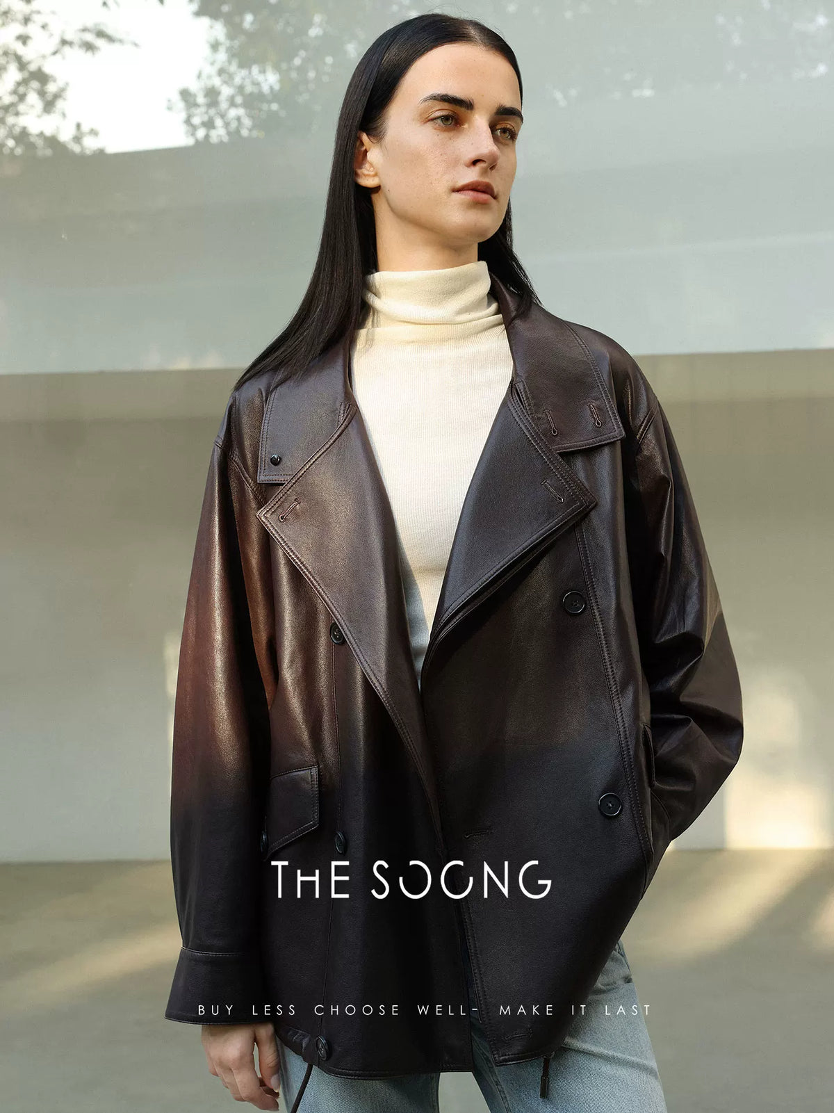 THESOONG/Autumn/Winter New Spanish Imported Sheep Leather Genuine Leather Jacket for Women 7795