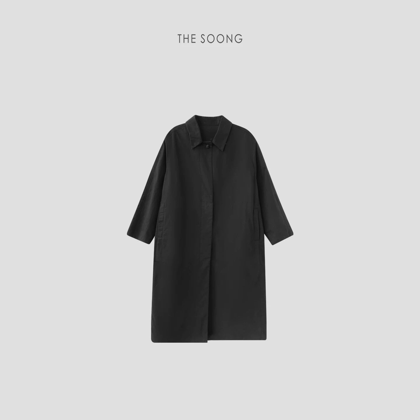 THESOONG/Minimalist Re-shaping 100% Cotton Heavy Washed Double Soft Line-Sense Trench Coat 6899