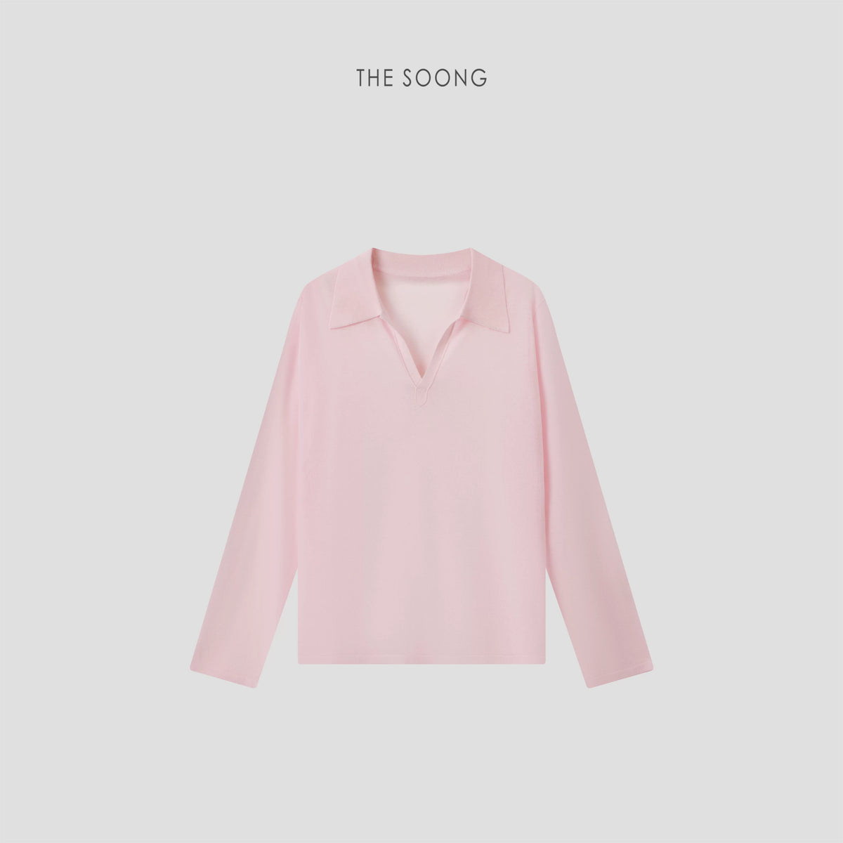 THESOONG/Icy Skin Thin and Sheer Flexible Fibrous Linen Blend Slightly See-Through Long-Sleeve Polo Shirt for Women 9045