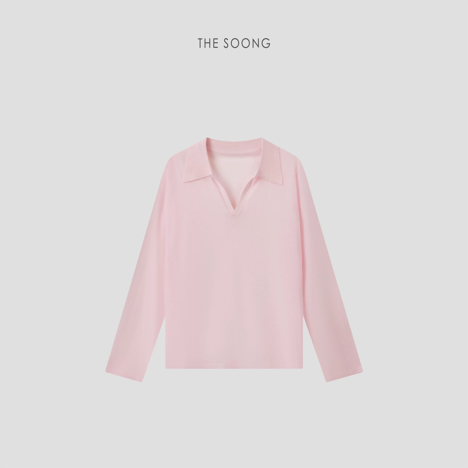 THESOONG/Icy Skin Thin and Sheer Flexible Fibrous Linen Blend Slightly See-Through Long-Sleeve Polo Shirt for Women 9045