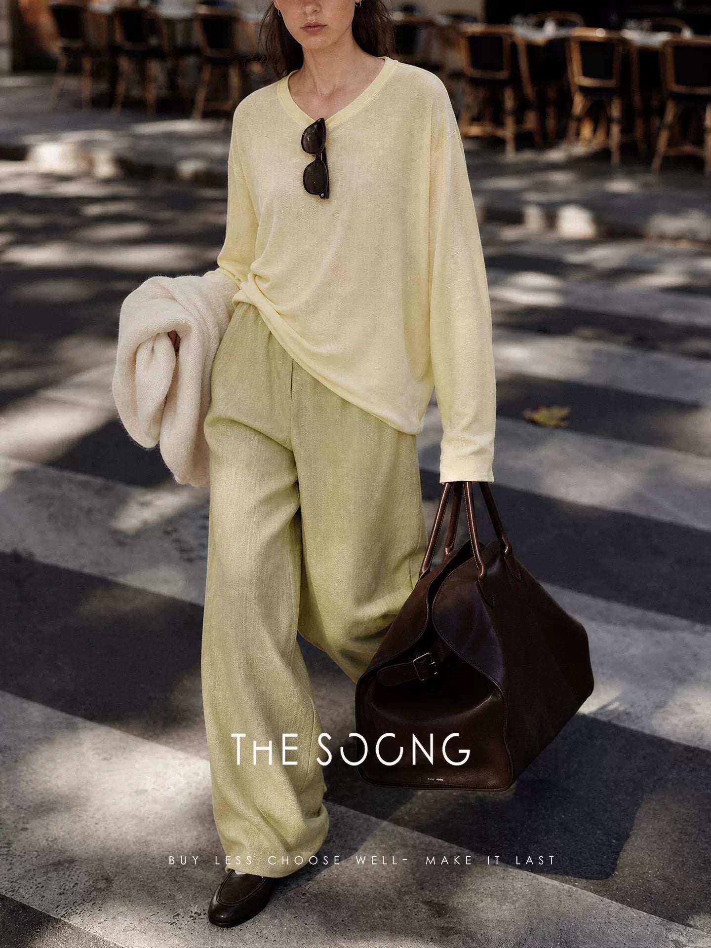 THESOONG / Lazy Relaxed Summer 100% Linen Draped Neat Wide-Leg Casual Pants for Women 9216