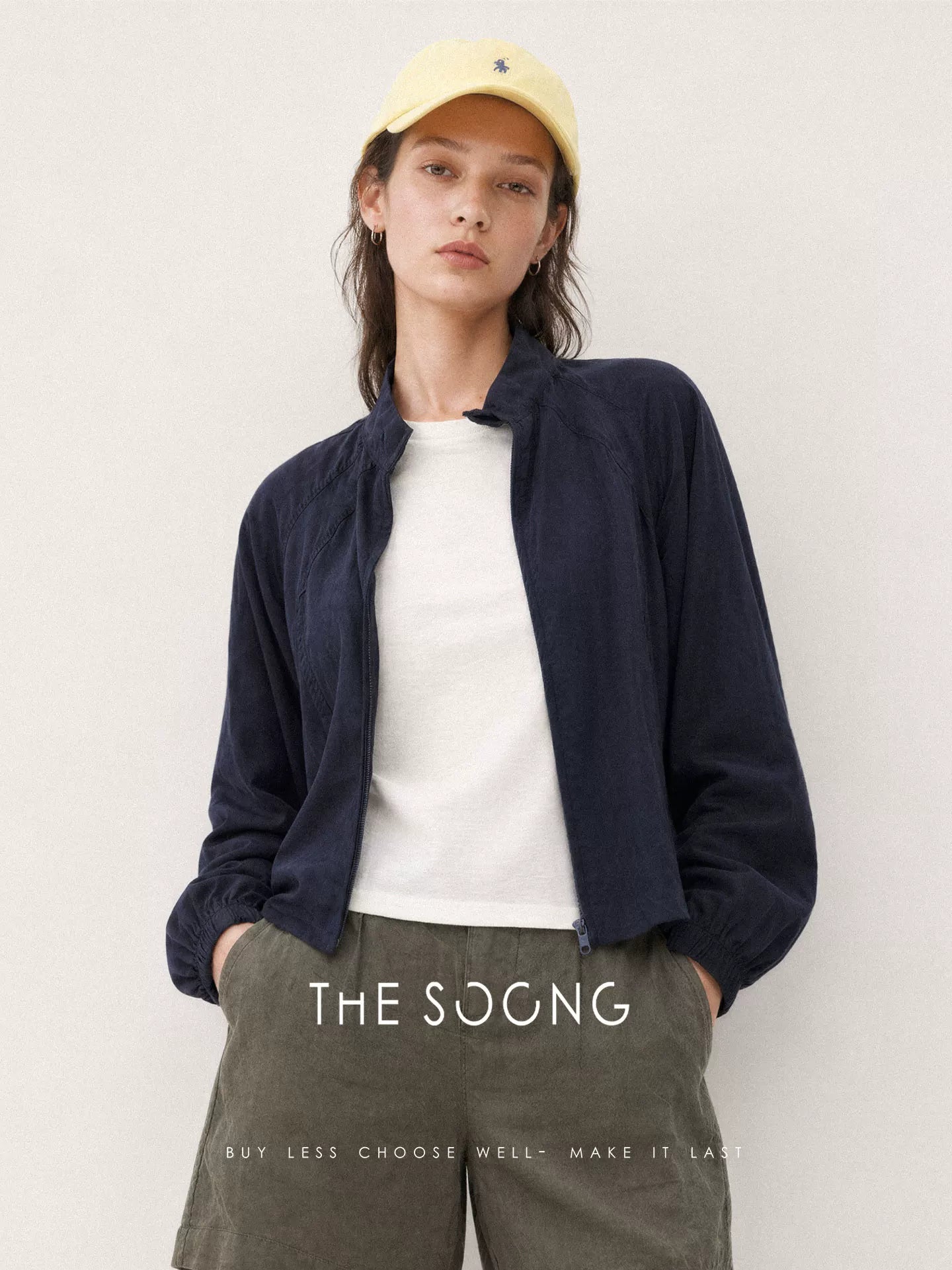 THESOONG/Clear Slimming Summer Thin Tencel Ramie Breathable Stand Collar Slim Sun-Protective Jacket for Women 9125