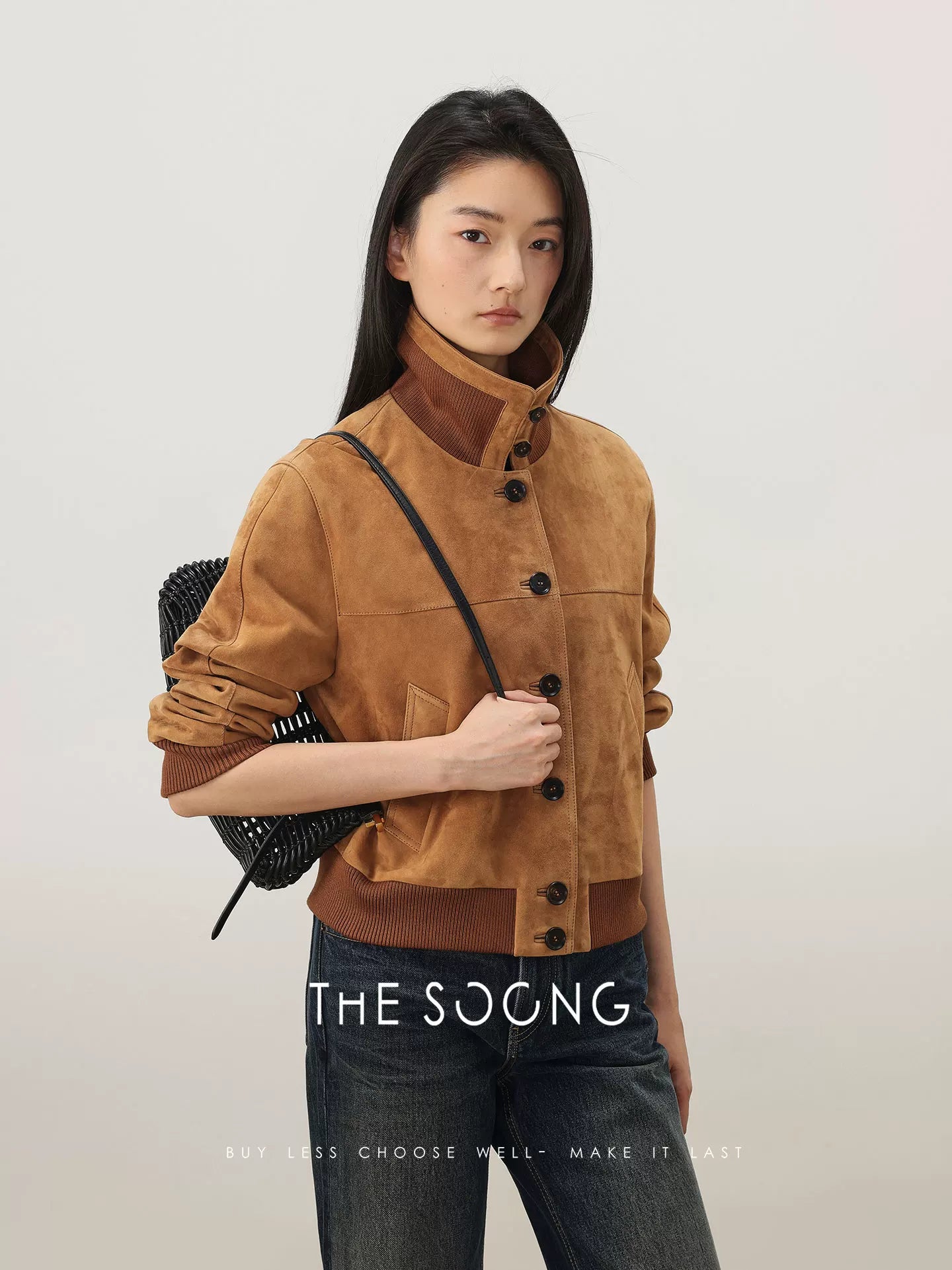 THESOONG / Spring New Ethiopia Imported Hybrid Sheepskin Suede Women's Leather Jacket 8572