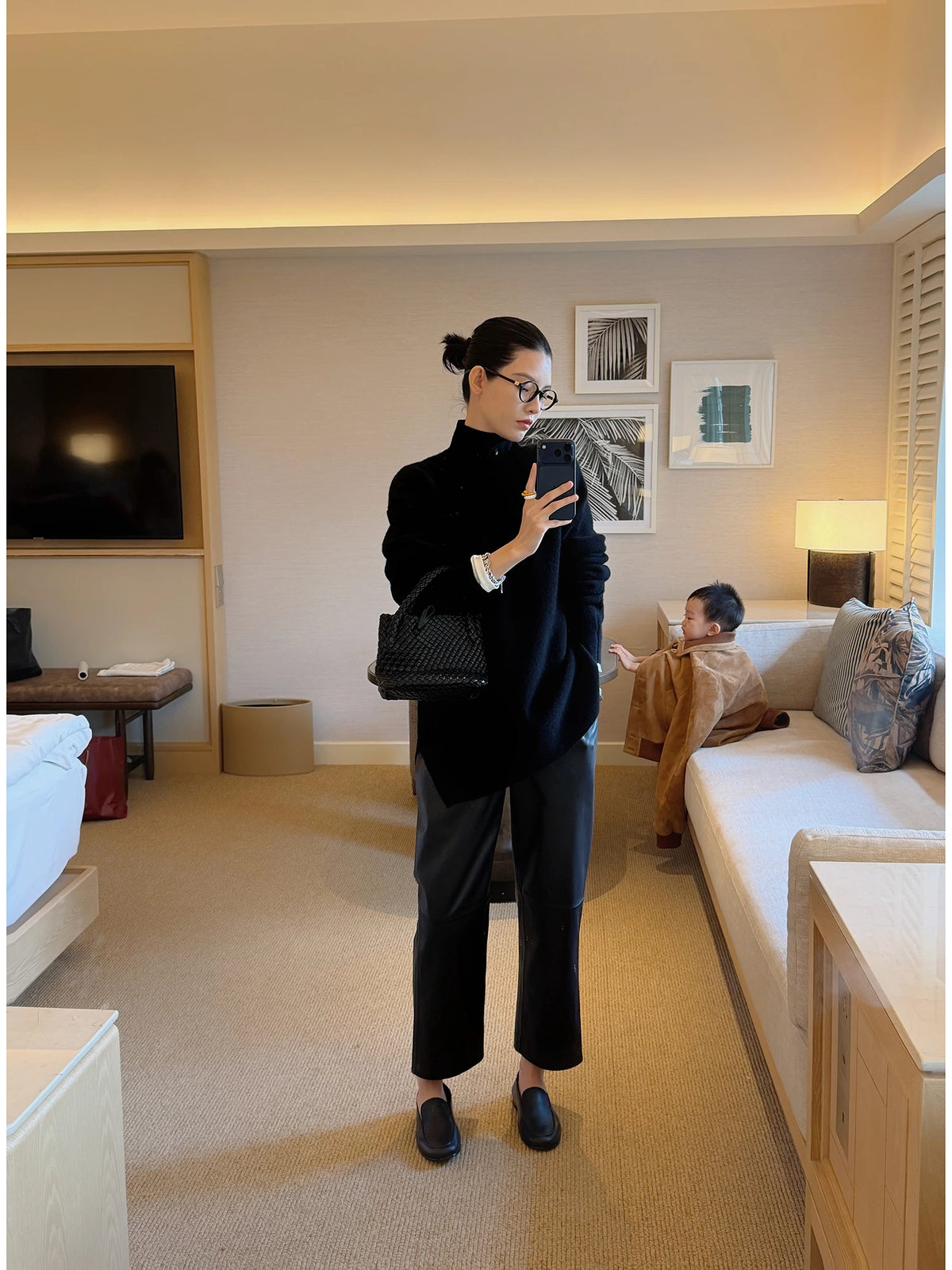 THESOONG/New 100% Sheep Wool Single-Thread Fine Knit Hand-Sewn Millet Bead Button Stand Collar Sweater for Women 8449