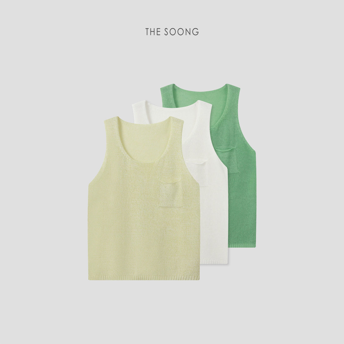 THESOONG/Soft Matte Texture, Exquisite Blended Thick-Knit Pocket Sleeveless Vest for Women 9031