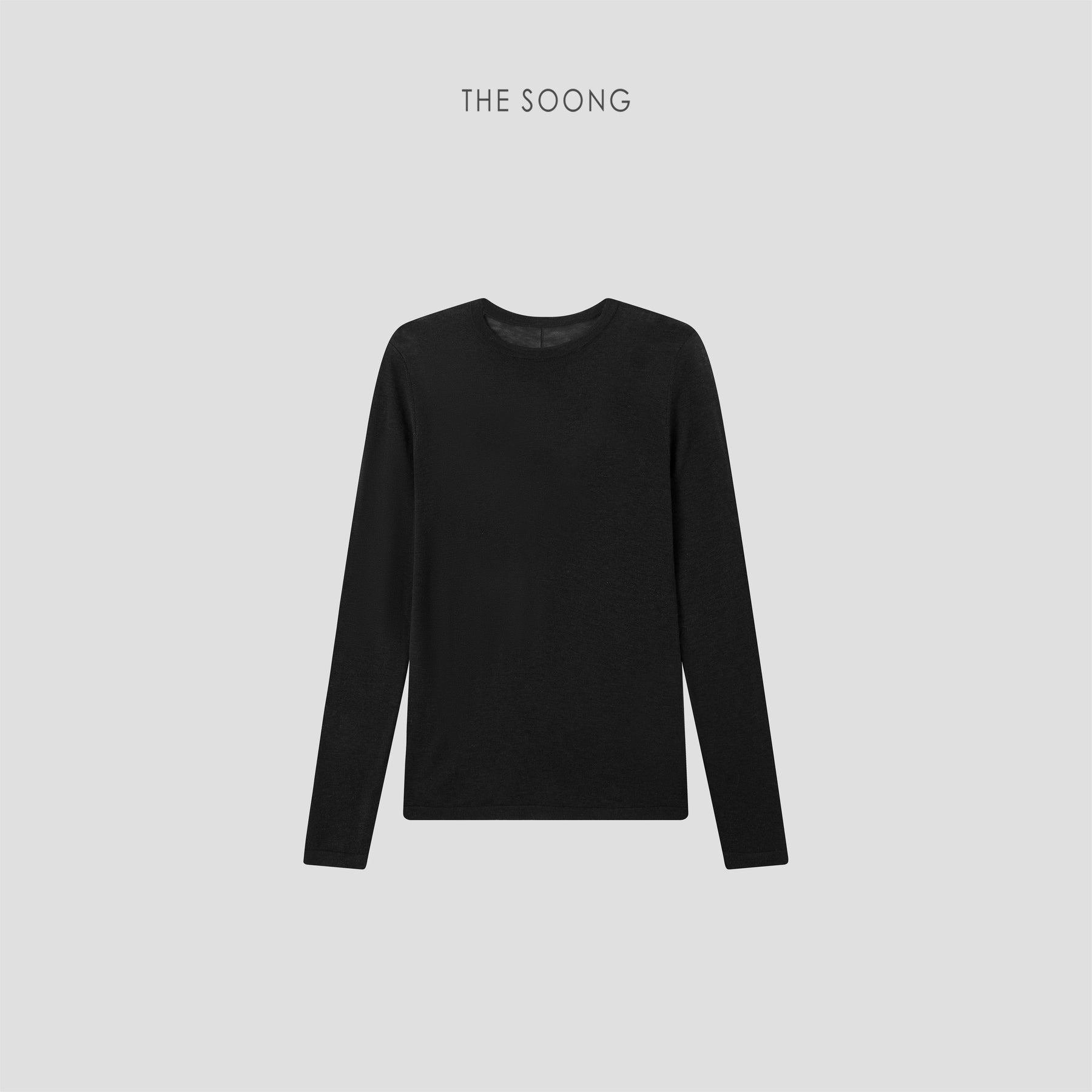 THESOONG/Simple Quality Sweater 80-Count Water-Soluble Wool Three-Strand Blended Soft Glutinous Skin-Friendly Long Sleeve Sweater for Women 9487