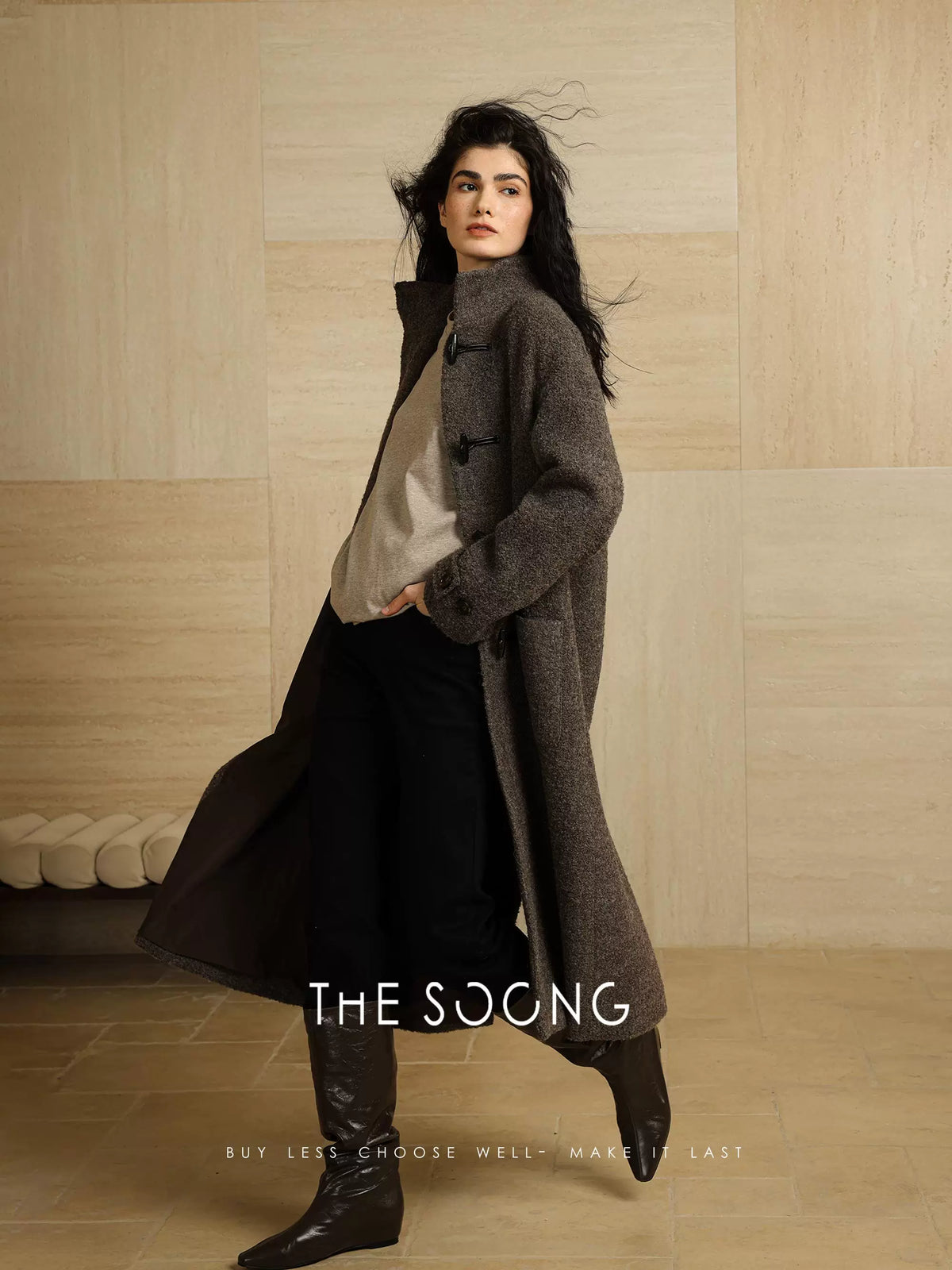 [Clearance Special] Row Minimalist Calf Leather Boots, Tailored Lines, Autumn/Winter Fashion Pointed Mid-Calf Boots