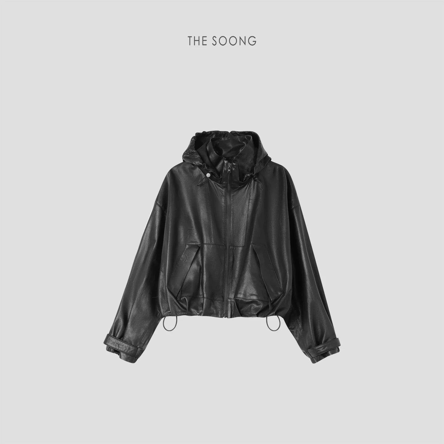 THESOONG/Turkish Imported Genuine Leather Sheepskin Jacket Cardigan Women's Autumn/Winter Hooded Top HWPY7784