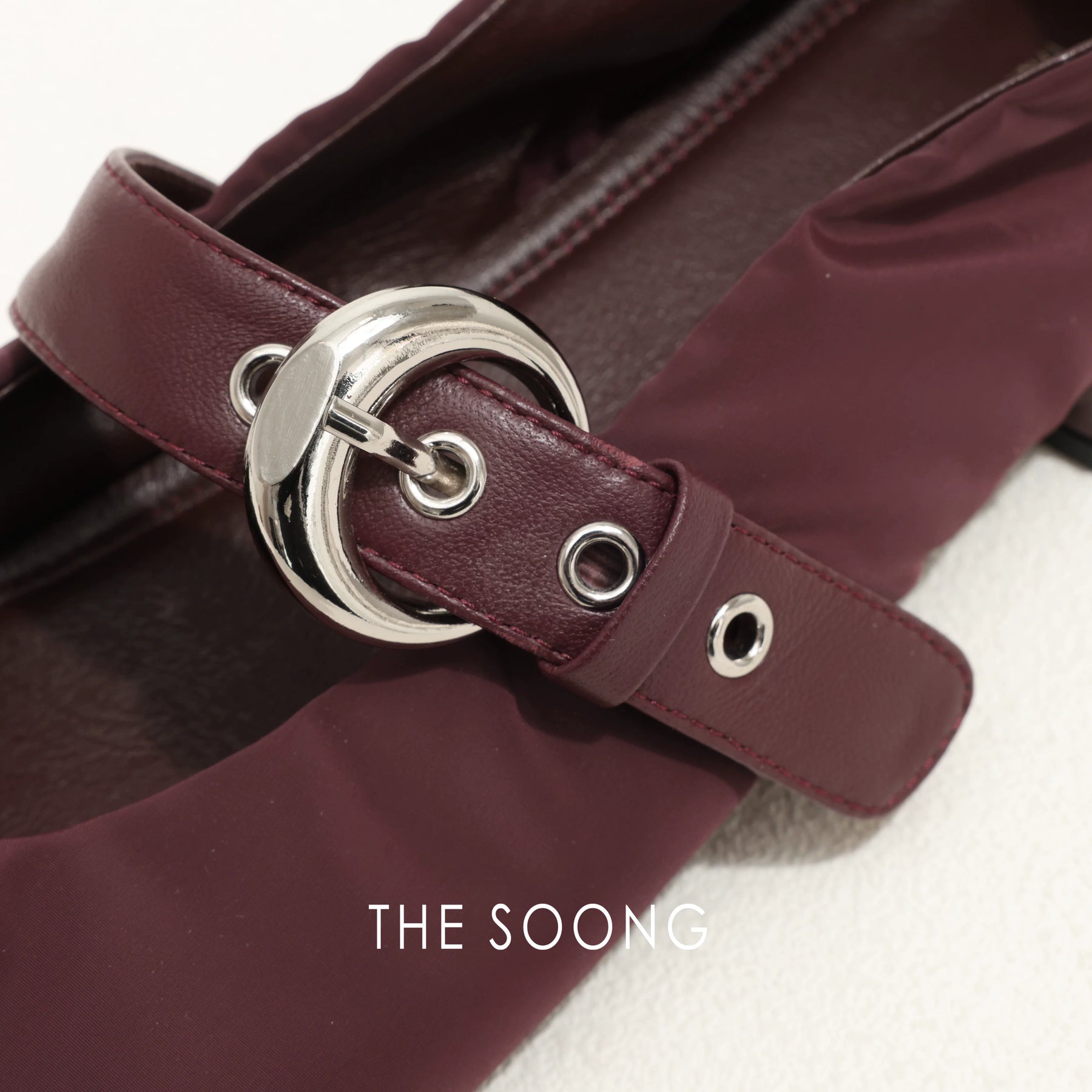 THESOONG/26s spring high-end footwear adjustable leather buckle comfortable low-heeled lambskin Mary Jane shoes 7501