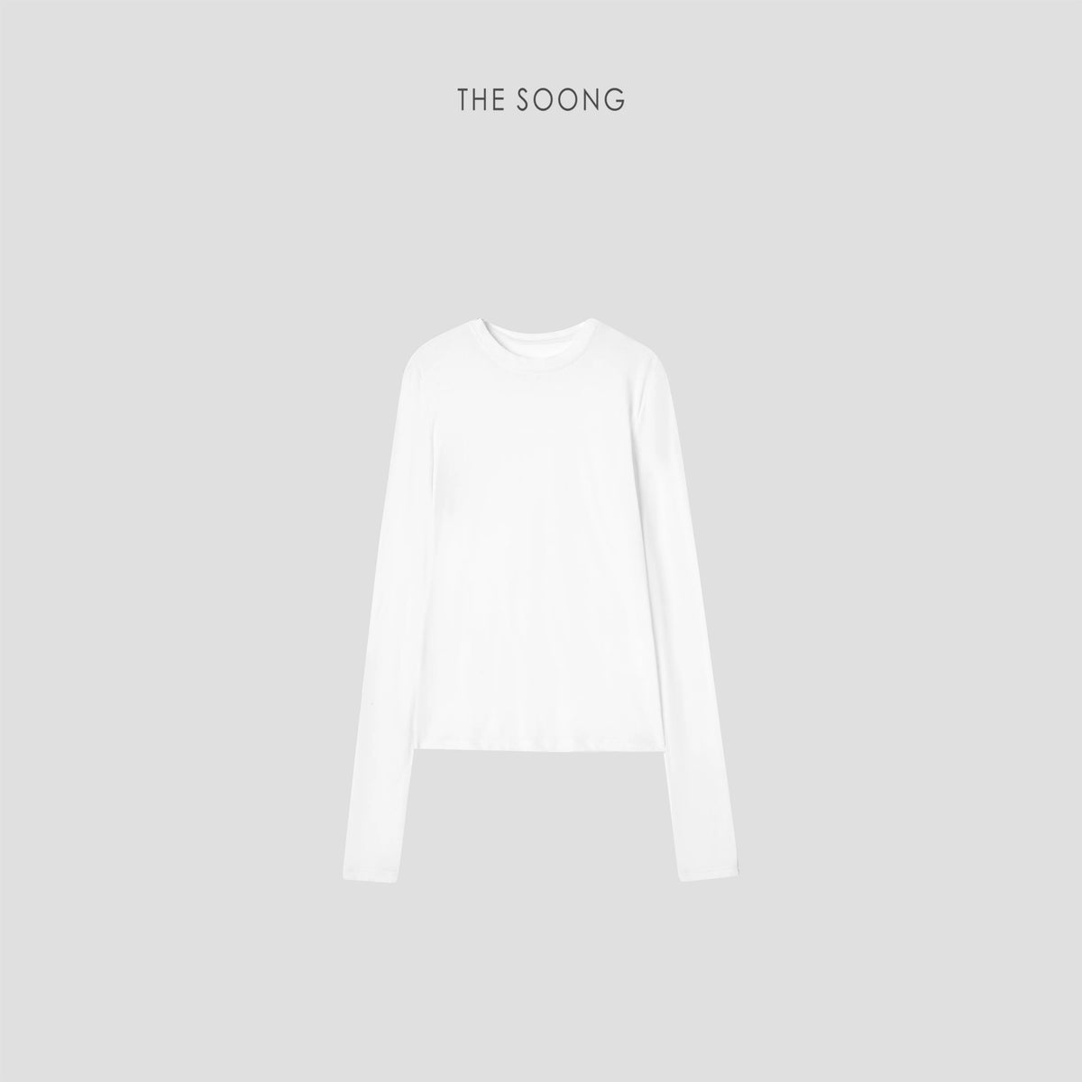 THESOONG/Skin Mask Ultra-thin Pure Cotton Straight-Cut Breathable Textured Long-Sleeve Base T-Shirt for Women 7742