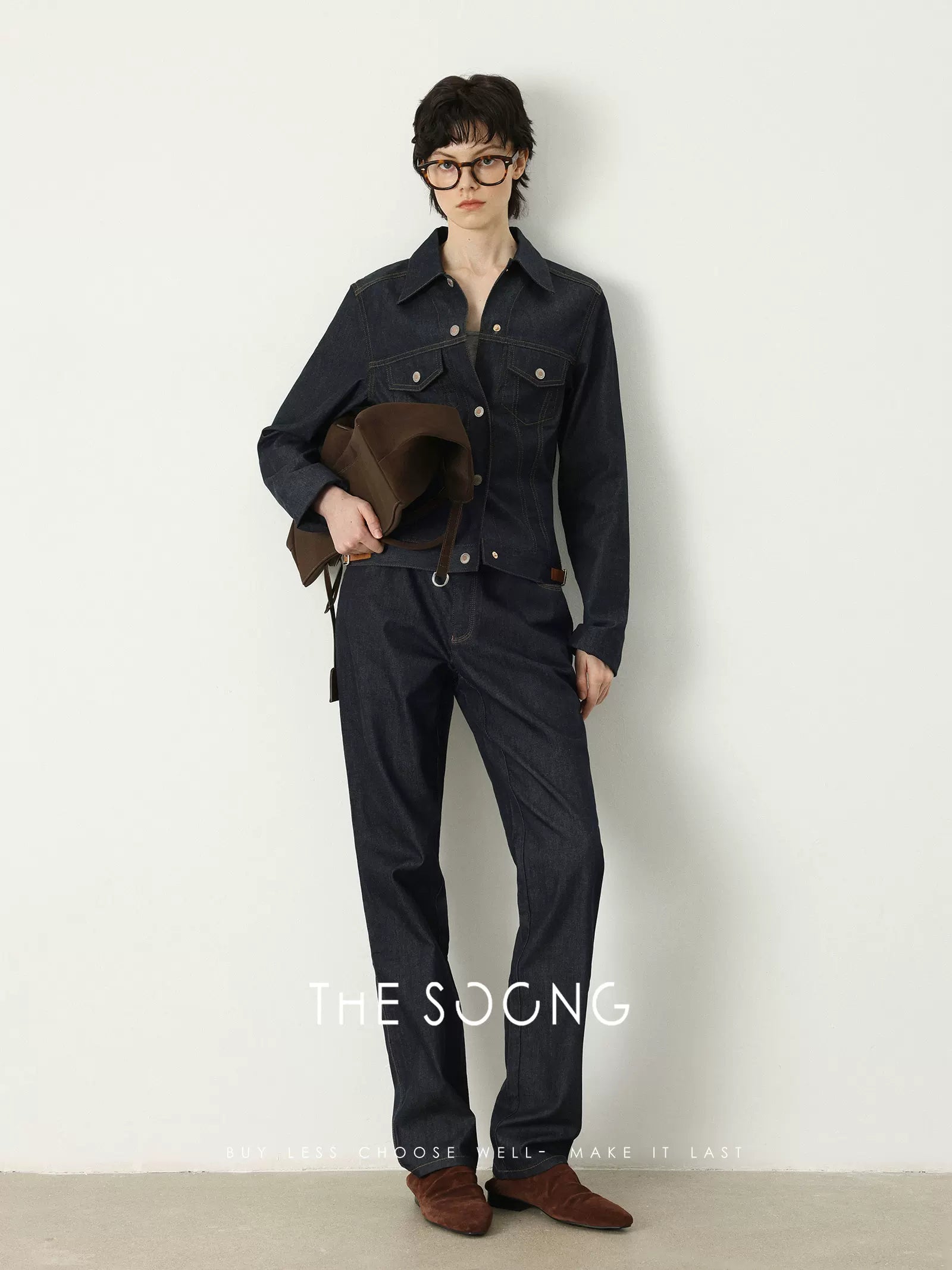 [Clearance 3] Modern Suit Early Autumn Classic Mid-Waist Straight Jeans for Women Slim Fit Jacket