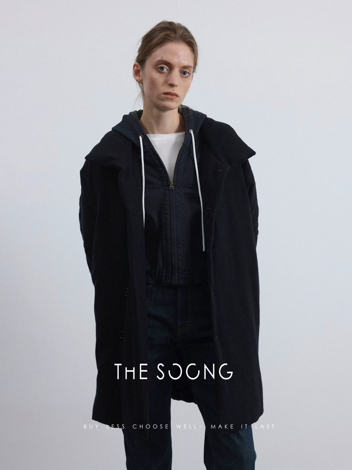 THESOONG / Relaxed Edge 95 White Goose Down Winter Black High-end Stand-collar Down Jacket 8090