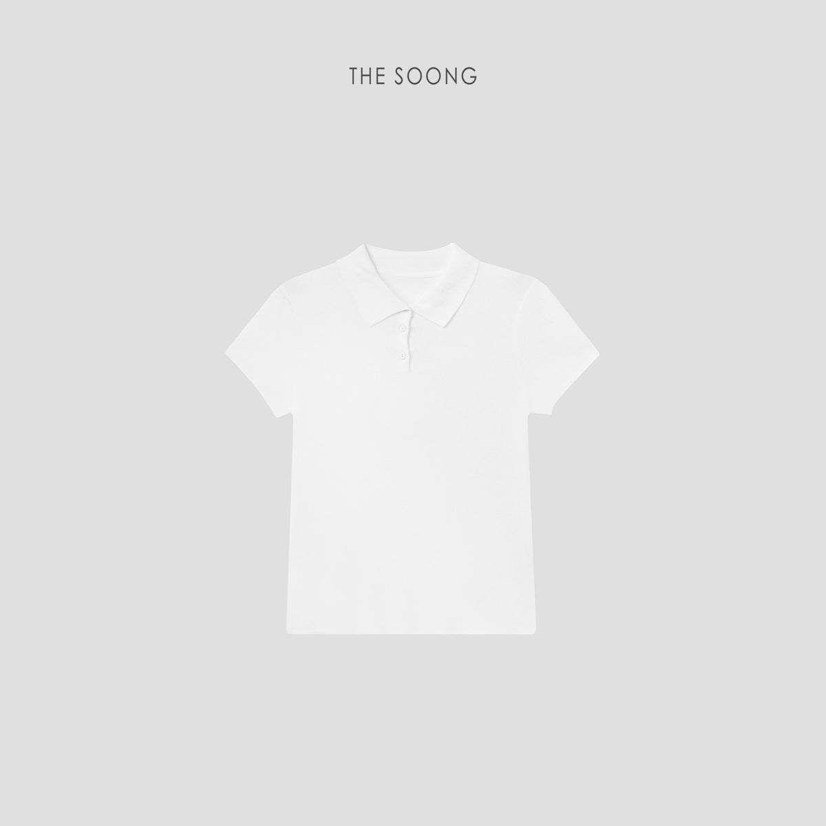 THESOONG / 100% pure cotton double-yarn interwoven women's short sleeve T-shirt, versatile polo Henry shirt 7375