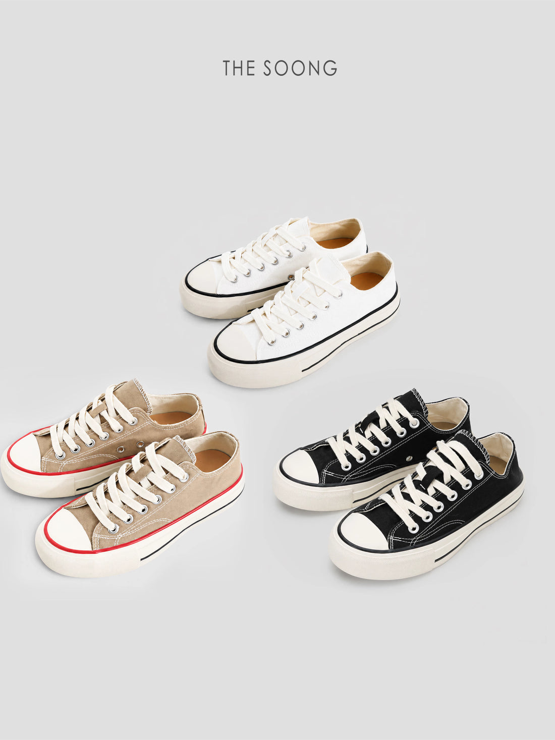 THESOONG/Comfortable Canvas Shoes High-Density Washed Low-Top Thick-Soled Canvas Shoes for Women 9295