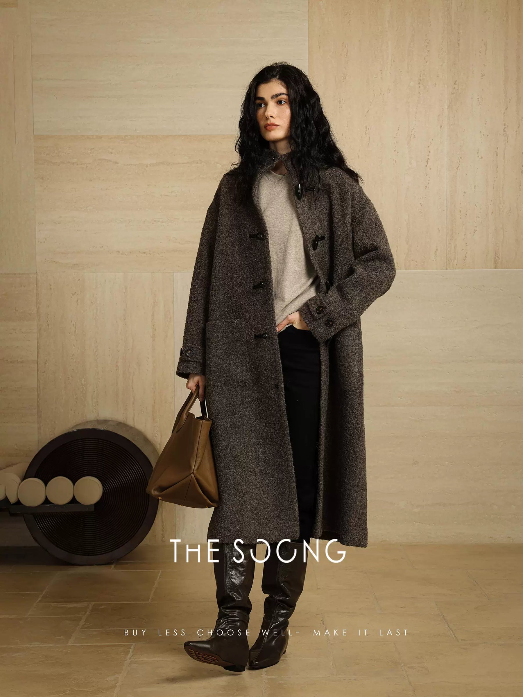 [Clearance Special] Row Minimalist Calf Leather Boots, Tailored Lines, Autumn/Winter Fashion Pointed Mid-Calf Boots
