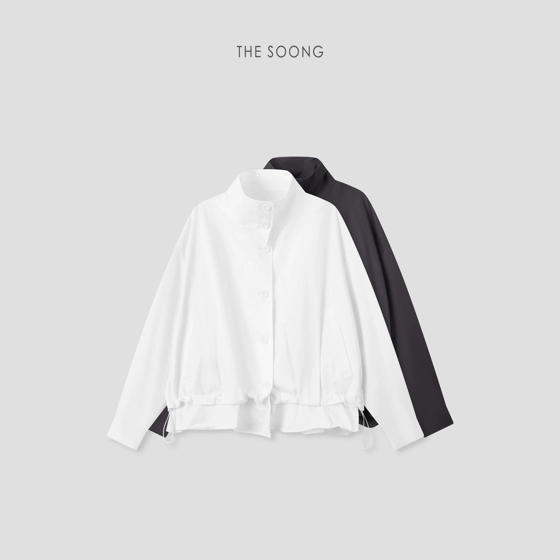 THESOONG/Lightweight Fashion Minimalist Functional Style Relaxed Design Women's Stand Collar Jacket 8645
