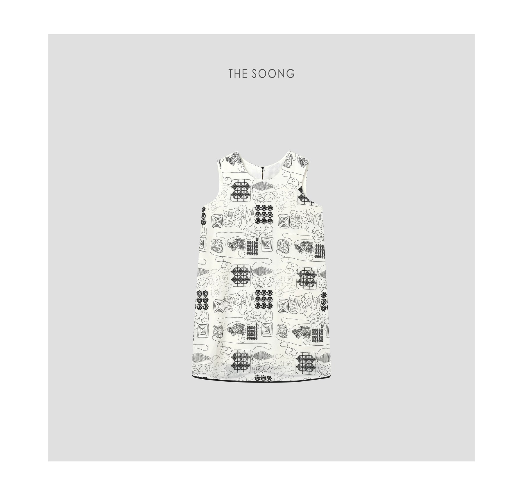 THESOONG/ Cooling embroidered dress heavy woven embroidery hazy versatile sleeveless dress 6829