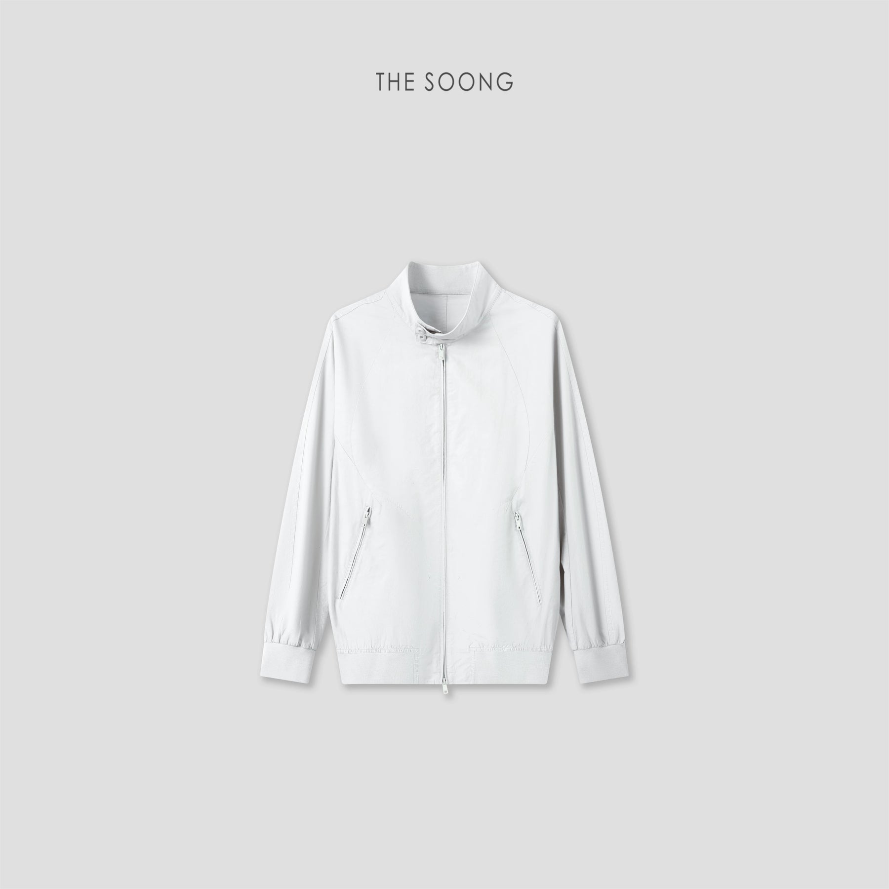 THESOONG/Relaxed shaping cotton-linen blend breathable structured women's stand collar jacket 8139