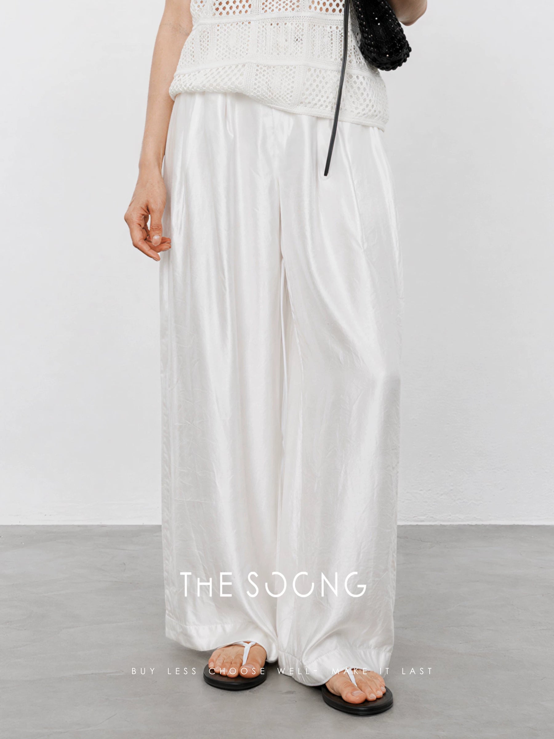 THESOONG/Comfortable and Fashionable: Linen Lightweight, Dry, Line-Style Mid-Rise Straight-Leg Casual Pants 6811