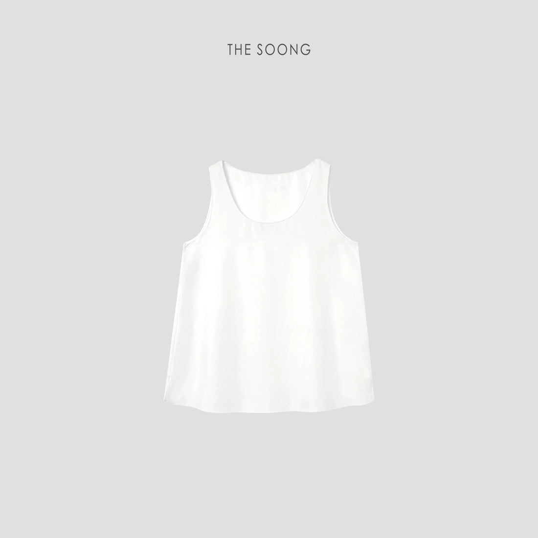 THESOONG/Whitespace Aesthetic 100% Mulberry Silk Ultra-Light Soft Crew Neck Women’s Tank Top 7169