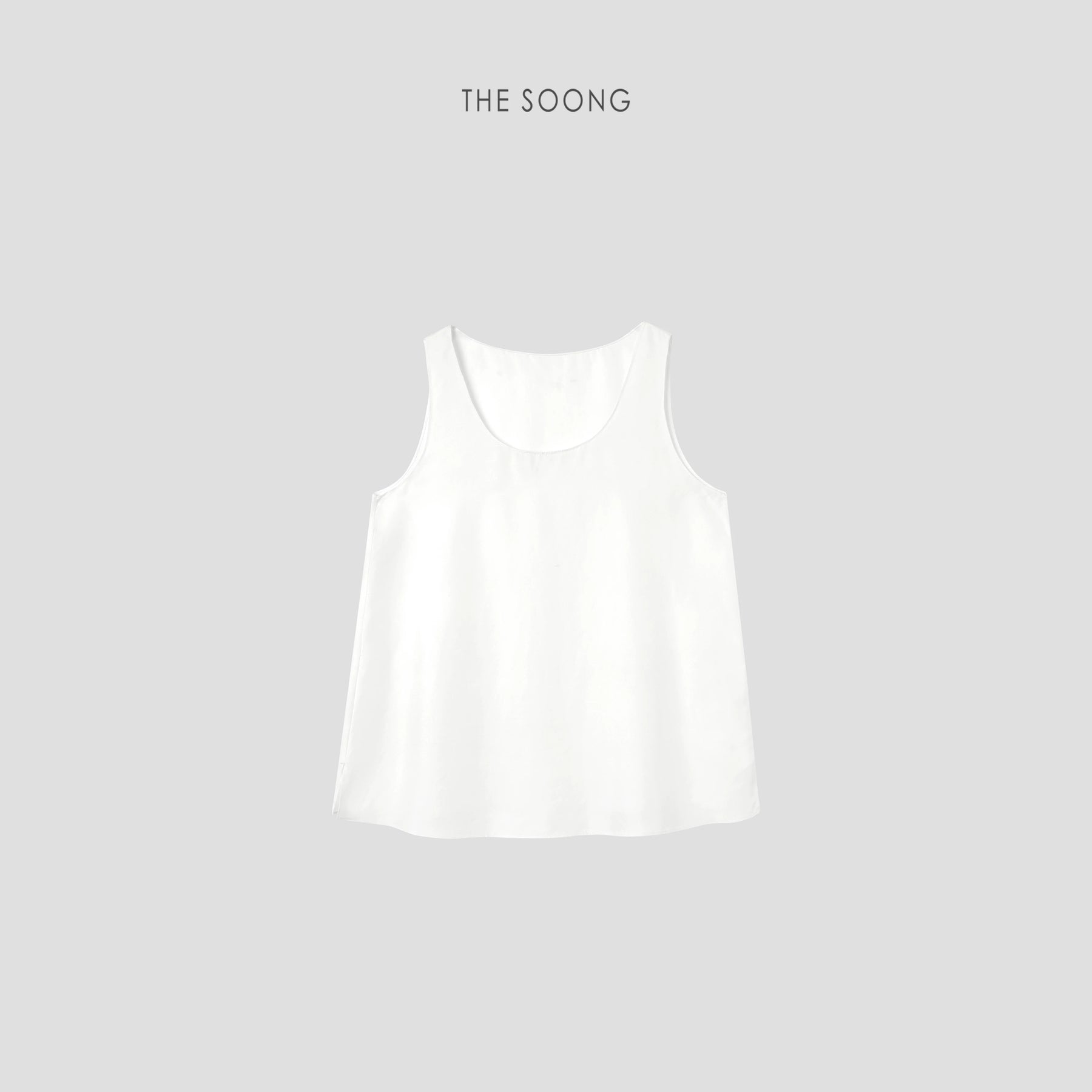 THESOONG/Whitespace Aesthetic 100% Mulberry Silk Ultra-Light Soft Crew Neck Women’s Tank Top 7169