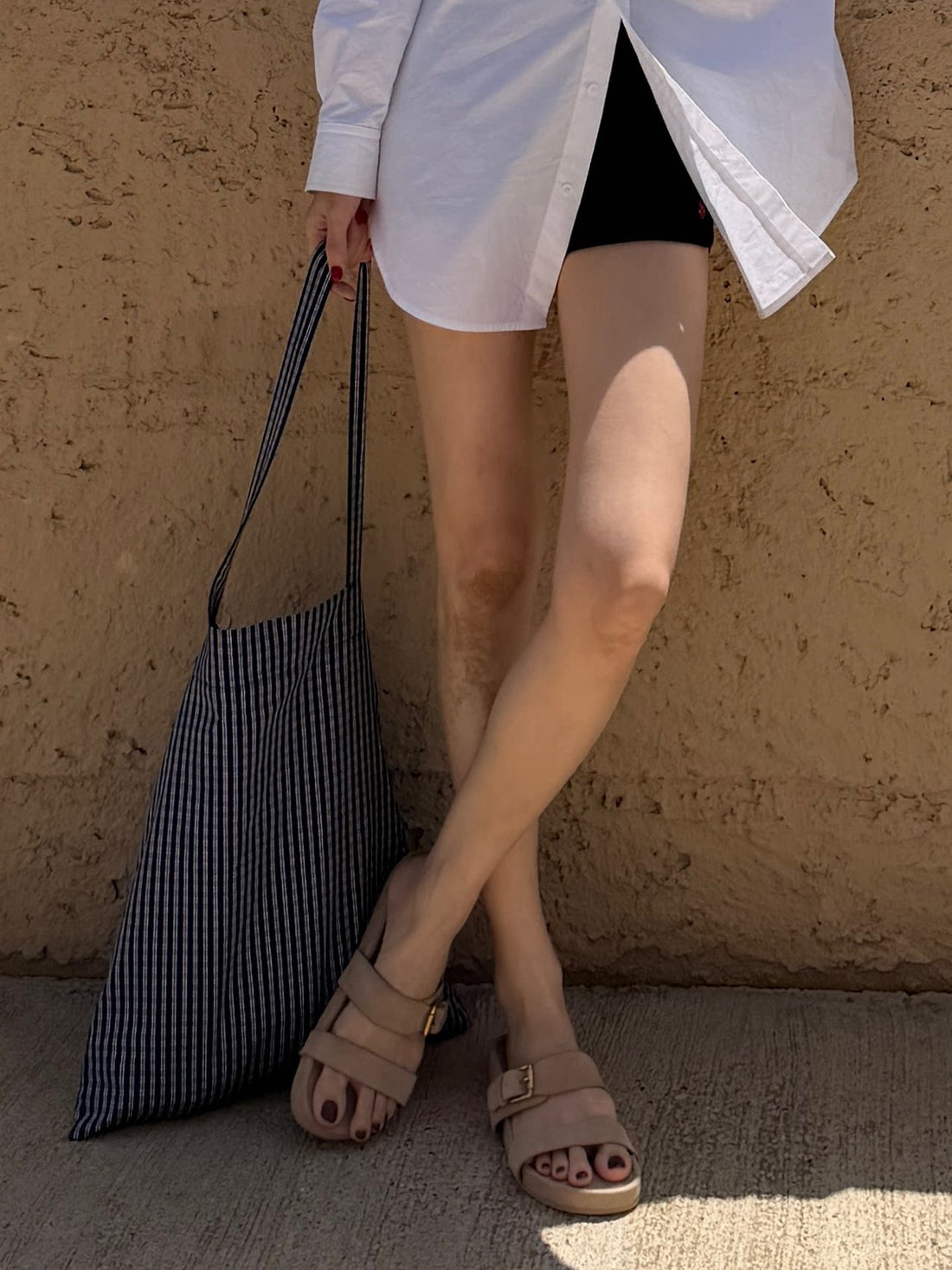 THESOONG/Wilderness relaxed suede nubuck leather outdoor sandals cork flat shoes summer 9292