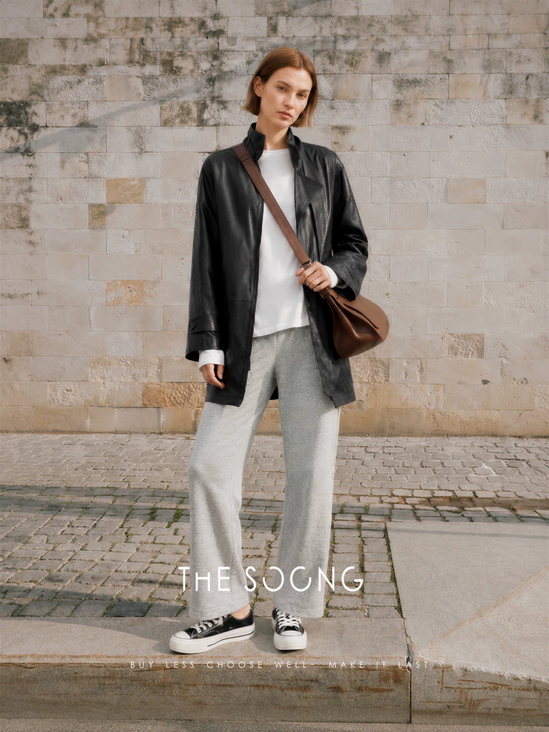 THESOONG/cloud elastic pants, multi-fiber blended comfortable elastic waist loose straight casual pants for women 9307