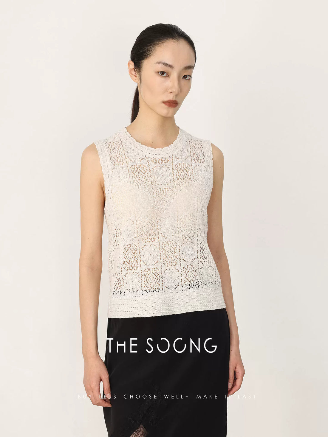 THESOONG | Vintage Irish Handwoven Aran Pattern 3D Textured Vest Top HWBX8531
