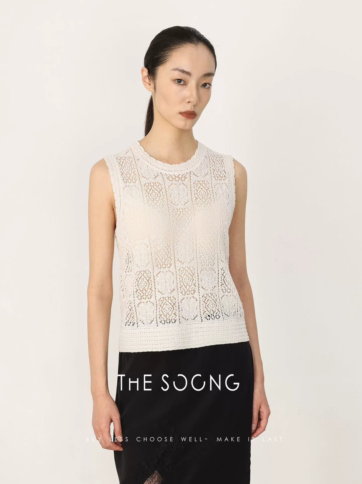 THESOONG | Vintage Irish Handwoven Aran Pattern 3D Textured Vest Top HWBX8531