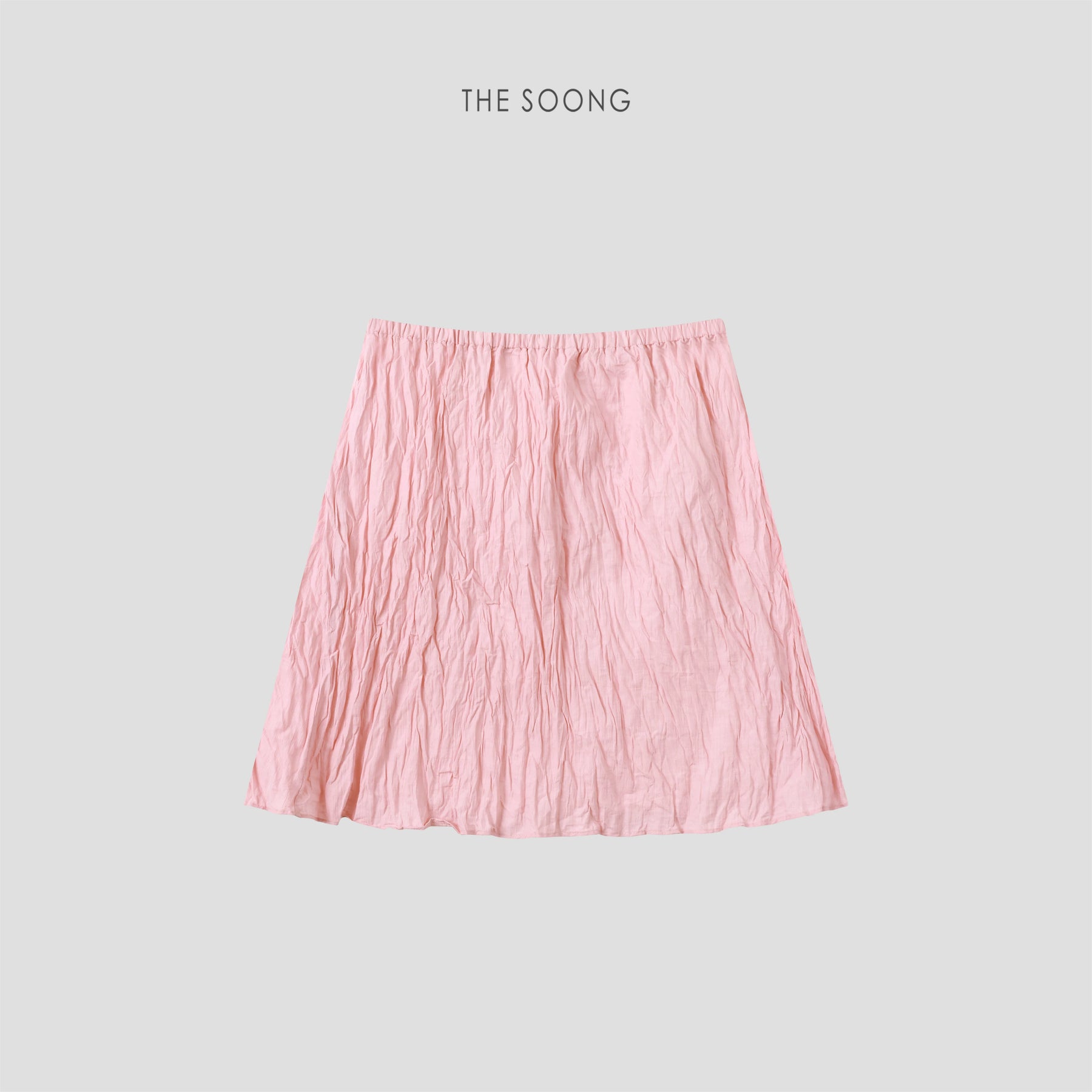 THESOONG/relaxed and dynamic, summer new pleated texture mid-rise A-line skirt 8824