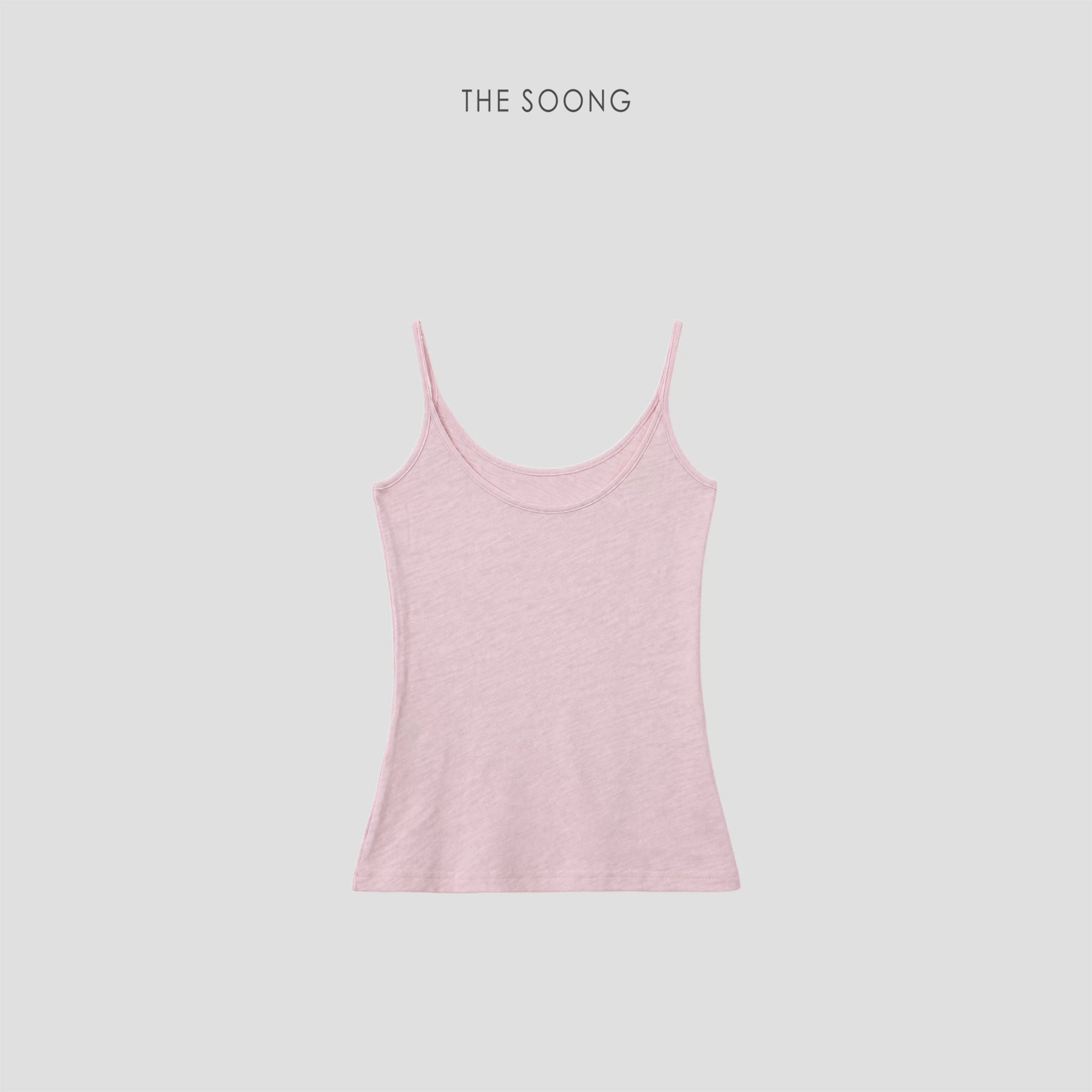 THESOONG/Natural Texture Summer 100% Slub Cotton Stretch Strap Slimming Camisole 9204