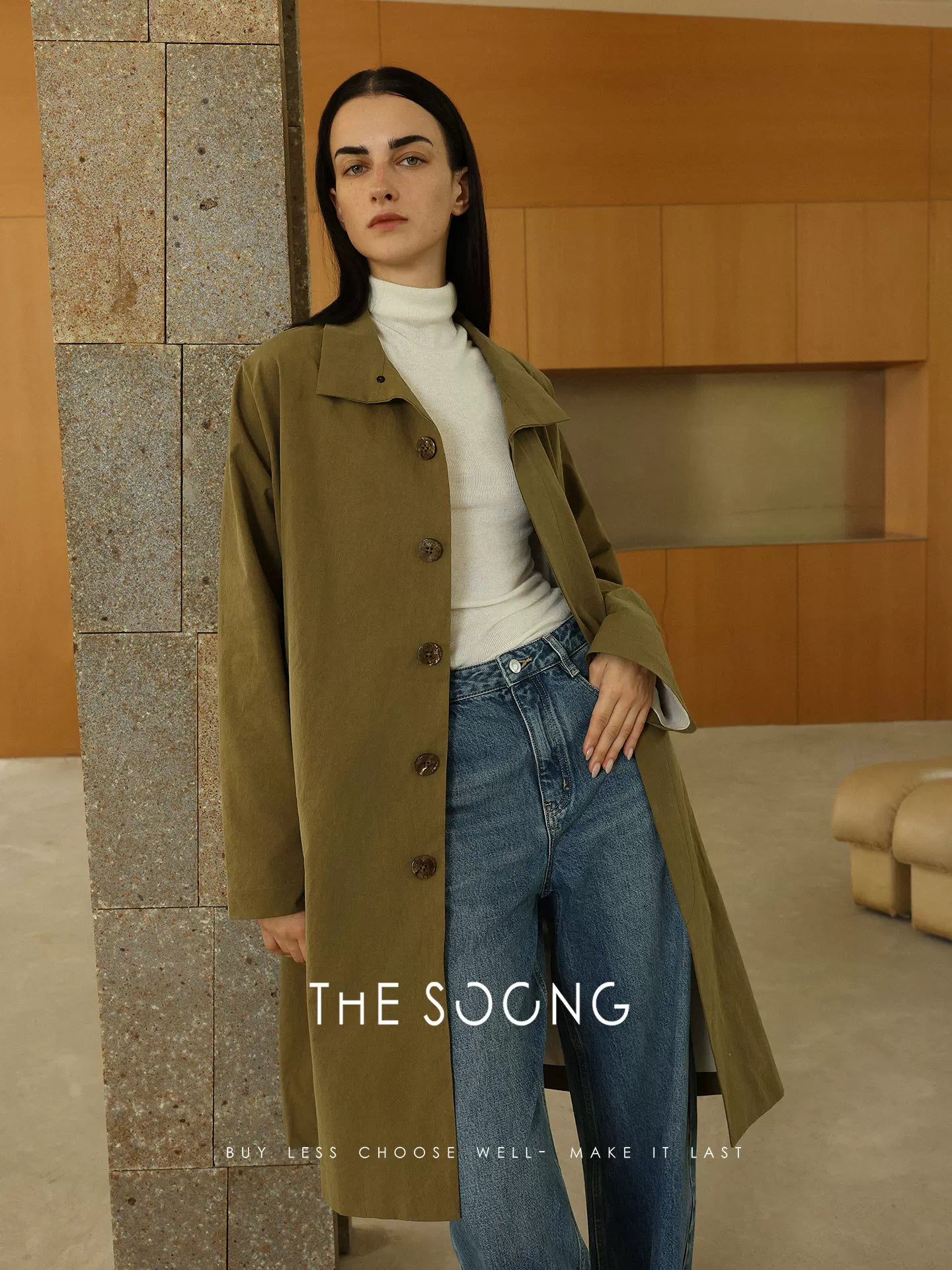 [Clearance 3] Minimalist Straight Long Coat for Women, Cardigan, Versatile Casual Loose Autumn Trench Coat 7654