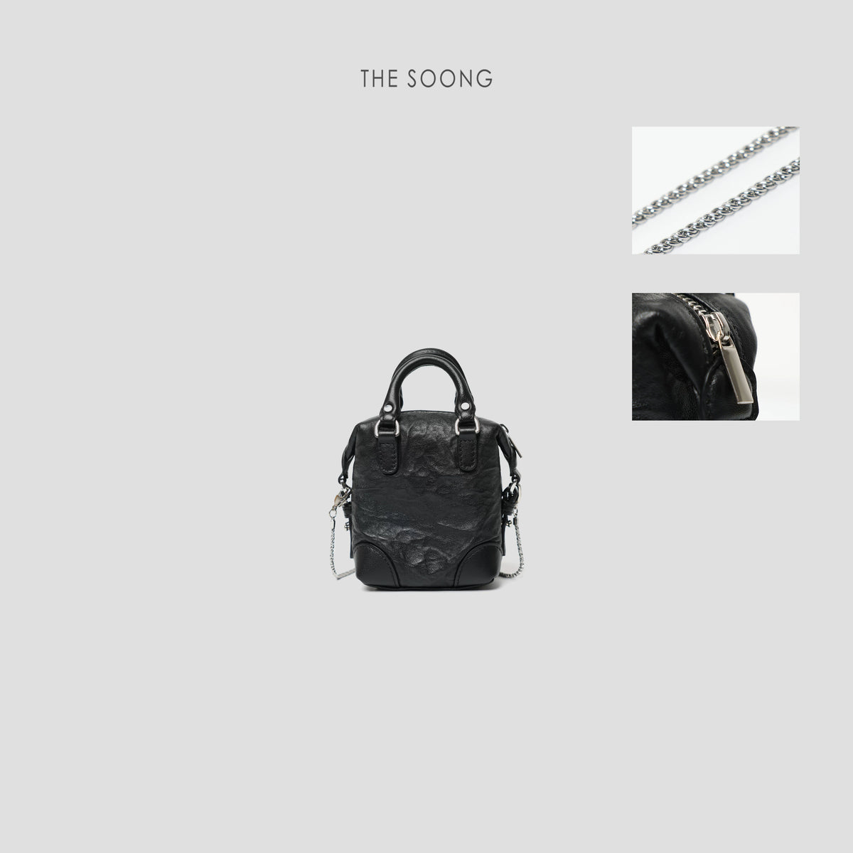 THESOONG/Lipstick Bag, Ruched Genuine Lambskin, High-End Exquisite Crossbody Bag 4110