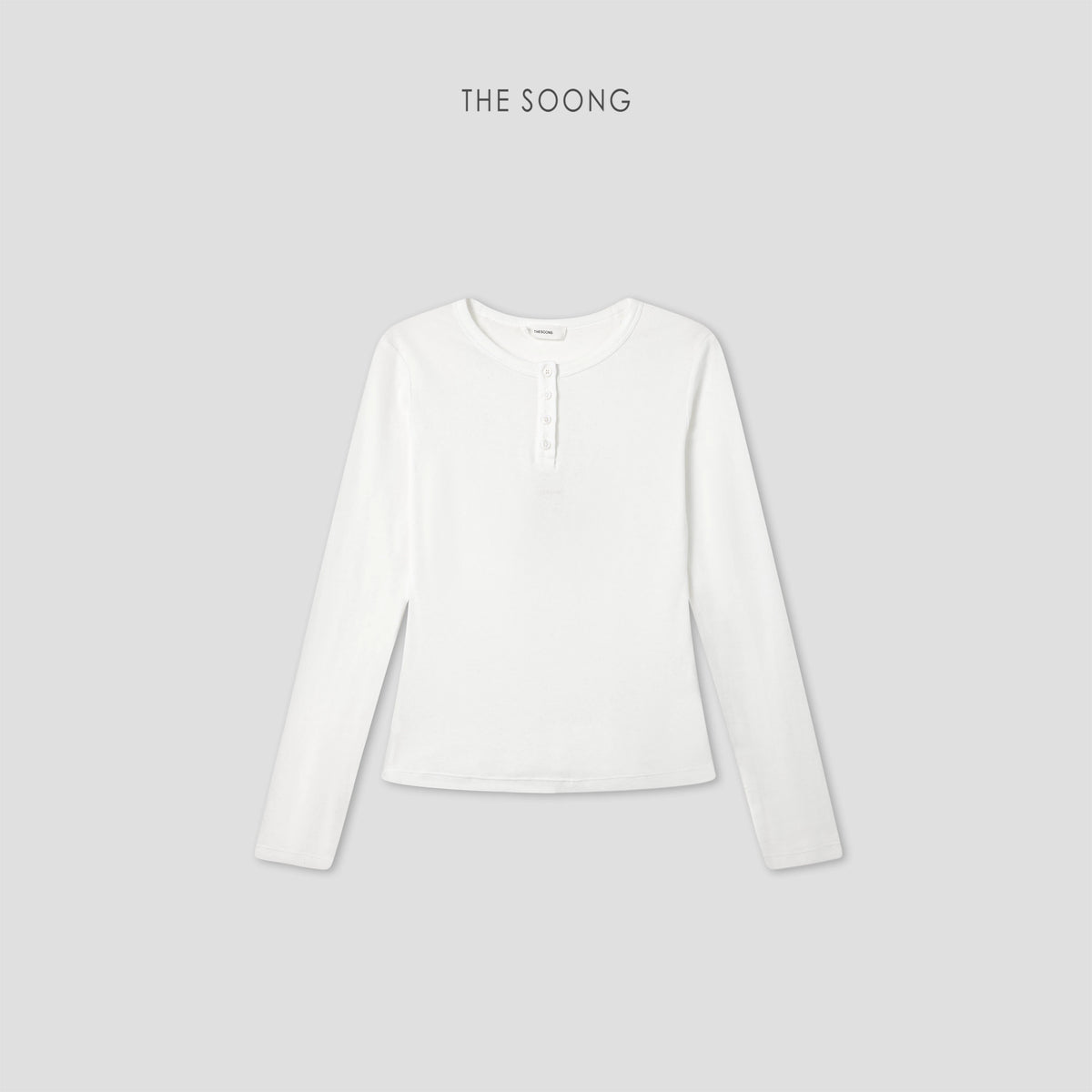 THESOONG/Simple Henry Early Autumn New Classic Basic Henry Neck Long Sleeve Top for Women 9436