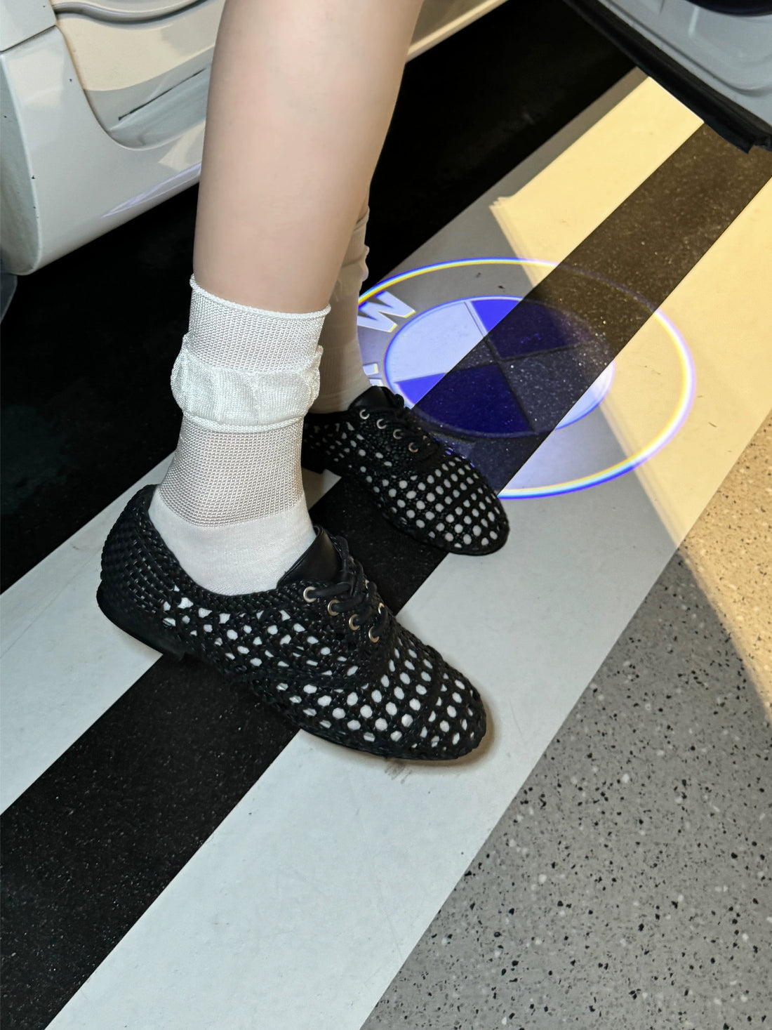 THESOONG/Obsidian Hand-Woven Hollow Breathable Lace-Up Round-Toe Versatile Flat Casual Shoes for Women 9293