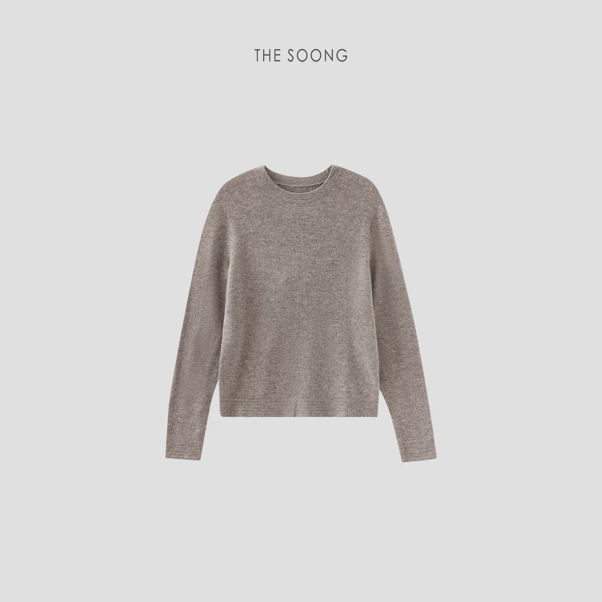 THESOONG / Artisan Weaving Delicate Sensation Cashmere Wool Knit Base Shirt Soft Pineapple Pattern Round Neck Sweater for Women 8081