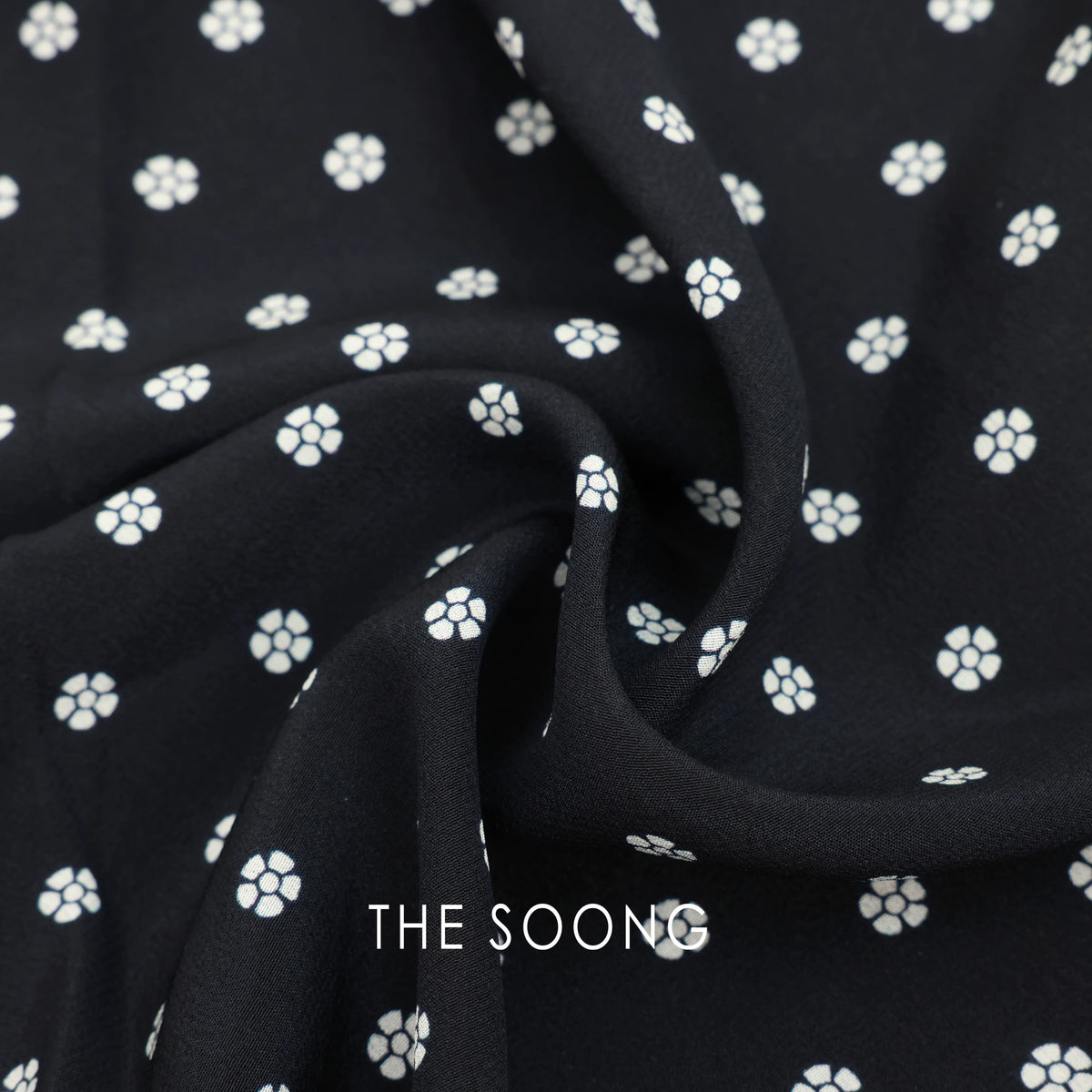 THESOONG/100% mulberry silk summer polka dot print 3D cut fishtail A-line skirt 9084