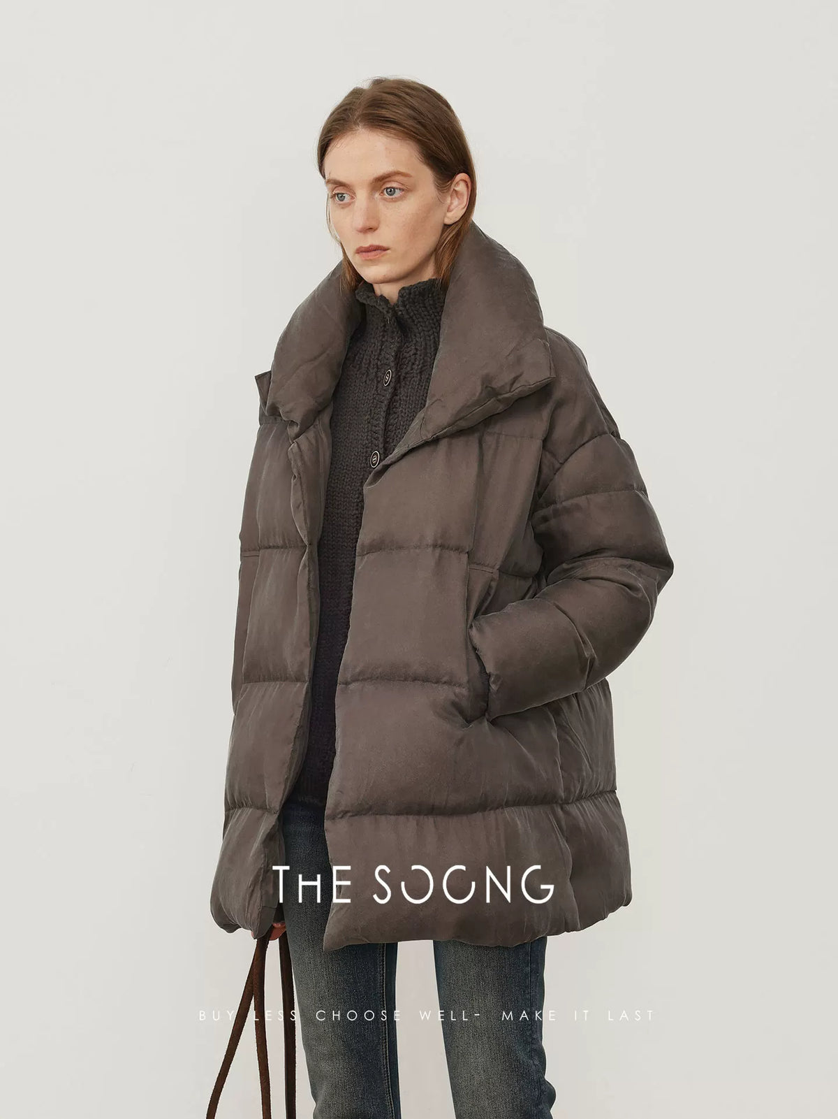 [Clearance 3] Cold-resistant warm winter 95% white goose down super lightweight warm lock-temperature stand collar down jacket for women 8295